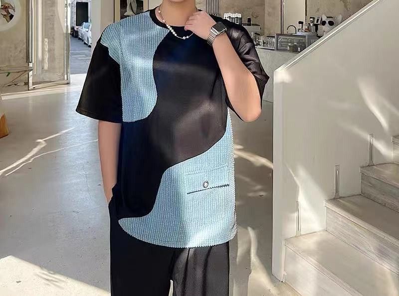 Japanese Brand Two Tone Patchwork T Shirt Size US M / EU 48-50 / 2 - 4 Thumbnail