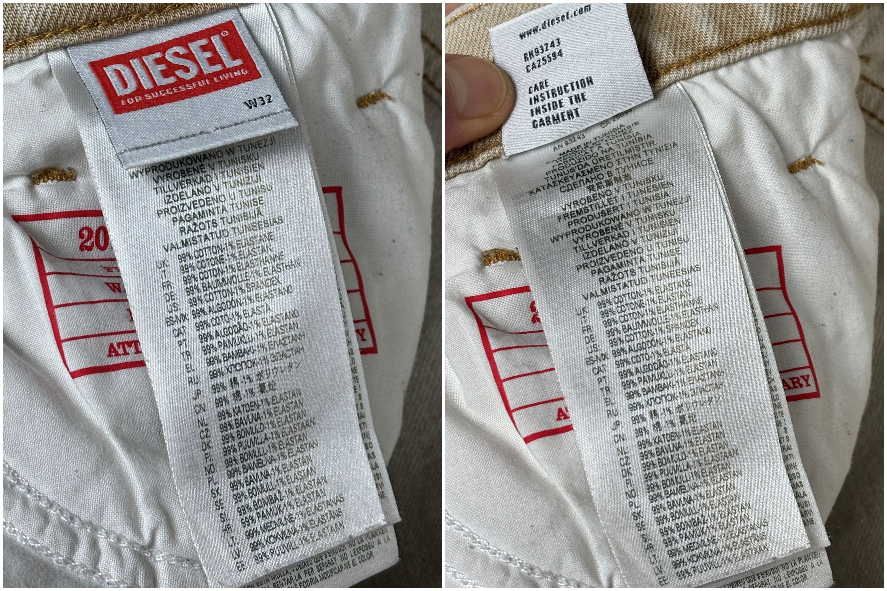 Diesel Diesel Jeans 2019 D-Strukt Slim Fit Washed Beige Size US 32 / EU 48 - 15 Thumbnail