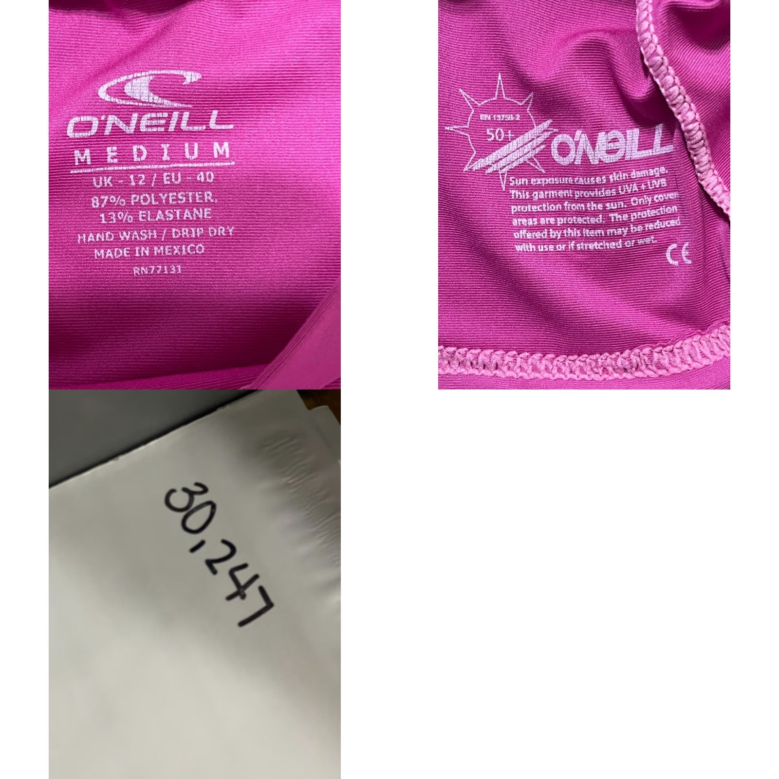 O'Neill O'Neill Shirt Womens Medium Pink Long Sleeve Logo Shirt Size M / US 6-8 / IT 42-44 - 8 Thumbnail