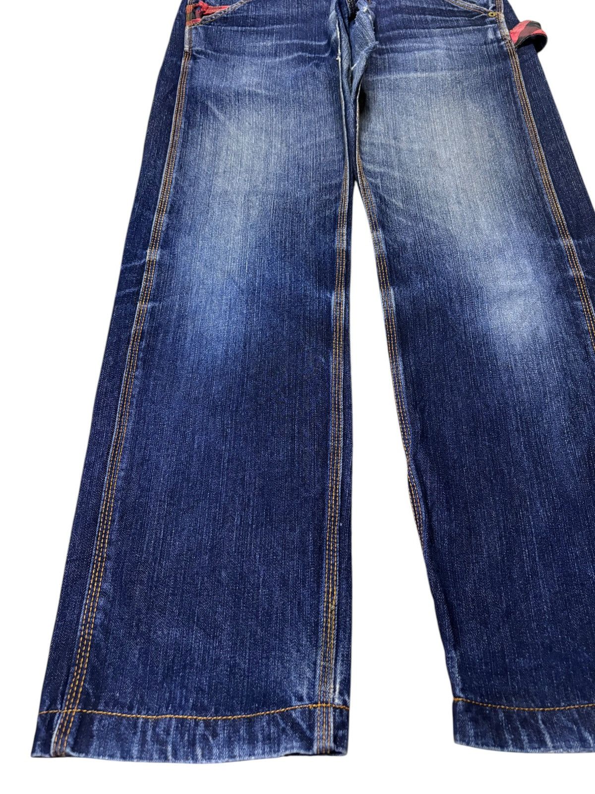 Tommy Hilfiger × Tommy Jeans Vintage Tommy Blue Wash Carpenter Distressed Loose Jeans Size US 32 / EU 48 - 6 Thumbnail