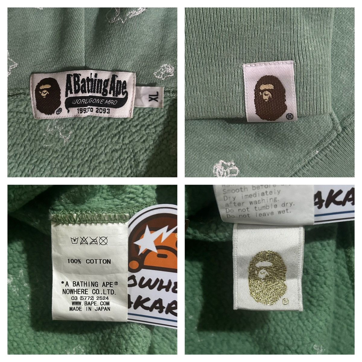 Bape Bape Bapesta Mint Full Zip Hoodie Size US XL / EU 56 / 4 - 8 Thumbnail