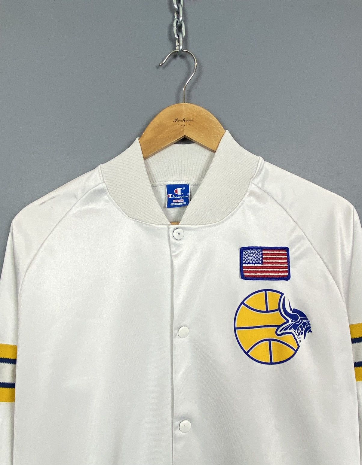 Champion Champion Hayfield Basketball Hoodie Bomber Jacket White Top Size US M / EU 48-50 / 2 - 2 Thumbnail