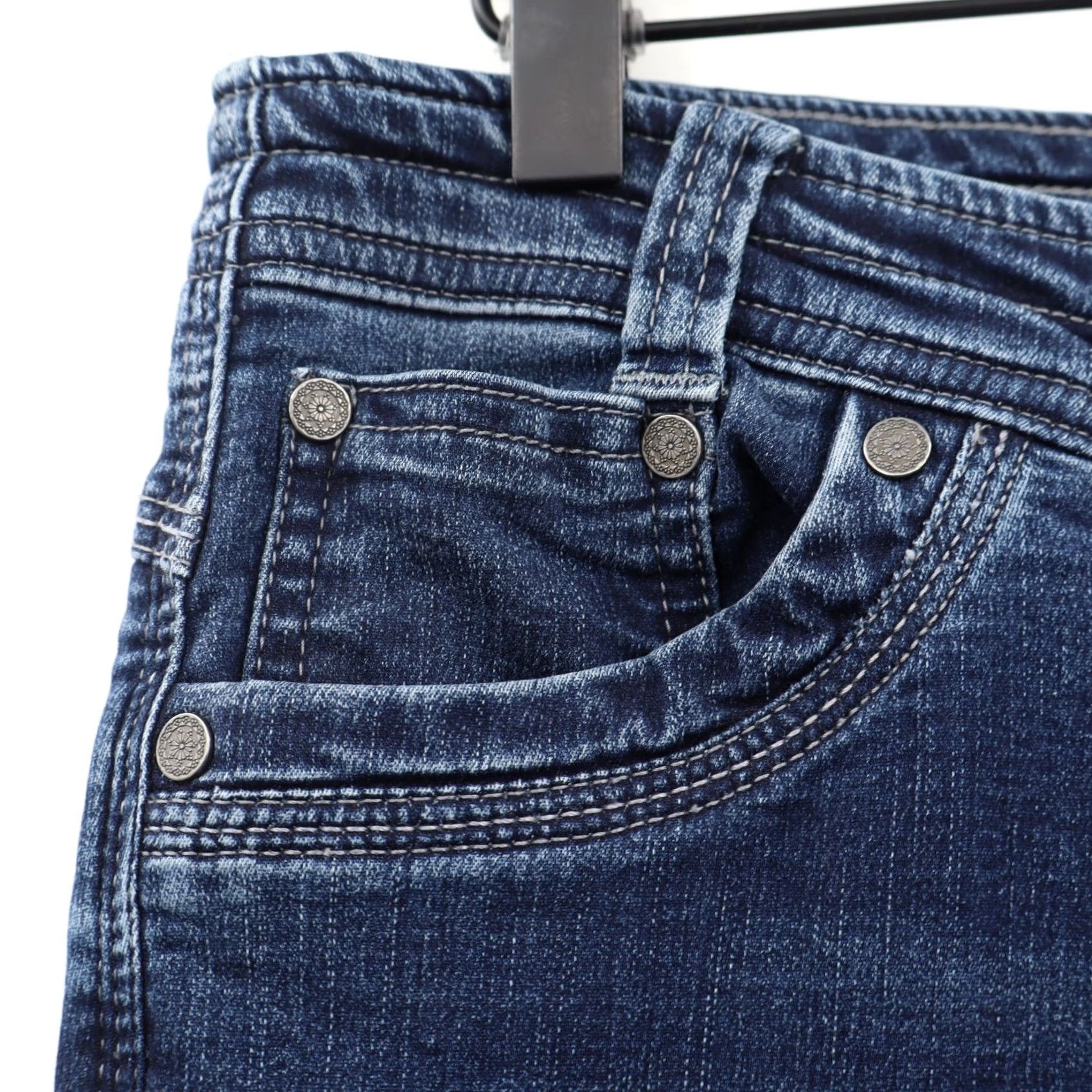Vintage Kuhl Jeans Skinny Denim Stretch Blue Size 10 31" Inseam Regular Rise 9" 5-Pocket Logo Zipper Button Cotton Polyester Spandex Women Size 32" / US 10 / IT 46 - 5 Thumbnail