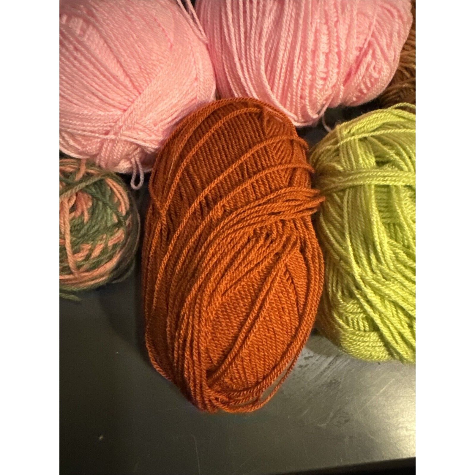 Vintage Mixed Lot of Yarn Balls Pink Green Beige Gold Assorted Textu Size ONE SIZE - 6 Thumbnail