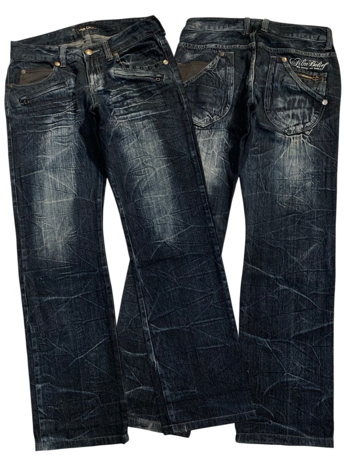 RUSTY SKULL BONES WILD LIFE STUDDED CLAWMARK PUNK DENIM☠️