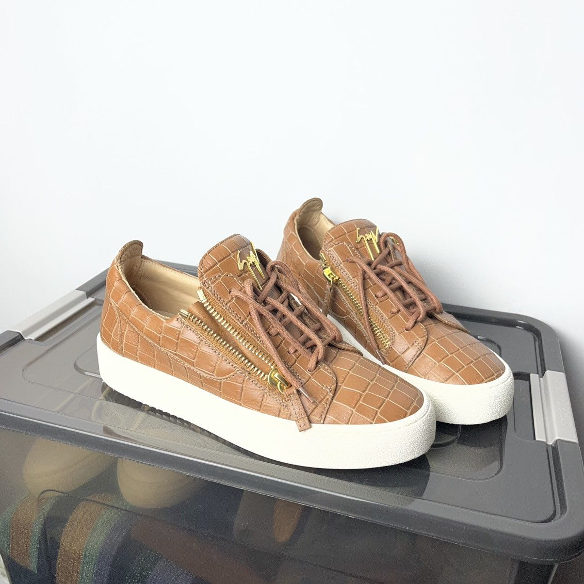 Giuseppe Zanotti Giuseppe Zanotti Derapage Moc-Croc Double-Zip Sneakers Size US 7.5 / EU 40-41 - 1 Thumbnail