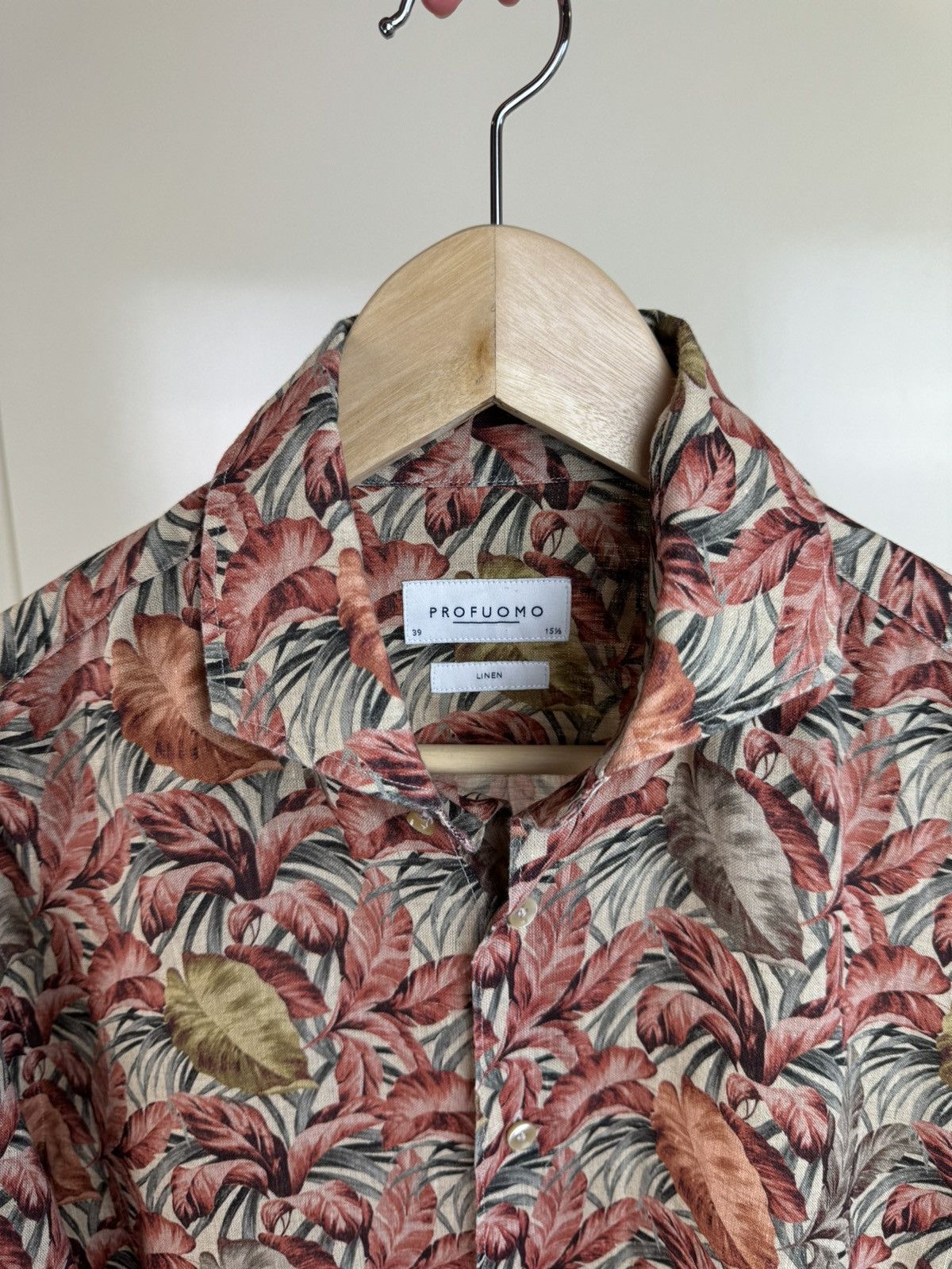 Total Luxury Spa Profuomo 100% linen printed shirt Hawaiian canali style M Size US M / EU 48-50 / 2 - 11 Thumbnail