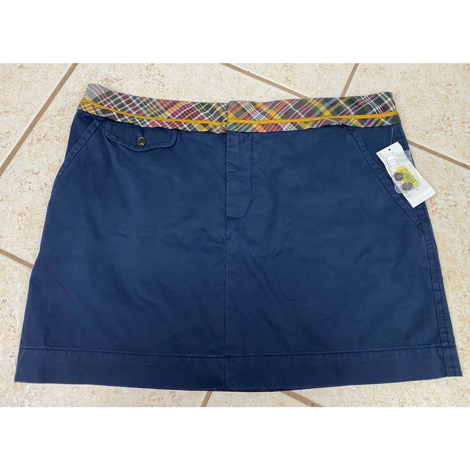 Tommy Hilfiger NWT Tommy Hilfiger Skirt Sz 16 Blue Yellow Plaid Mini Y2K Size 38" / US 16 / IT 52 - 1 Thumbnail