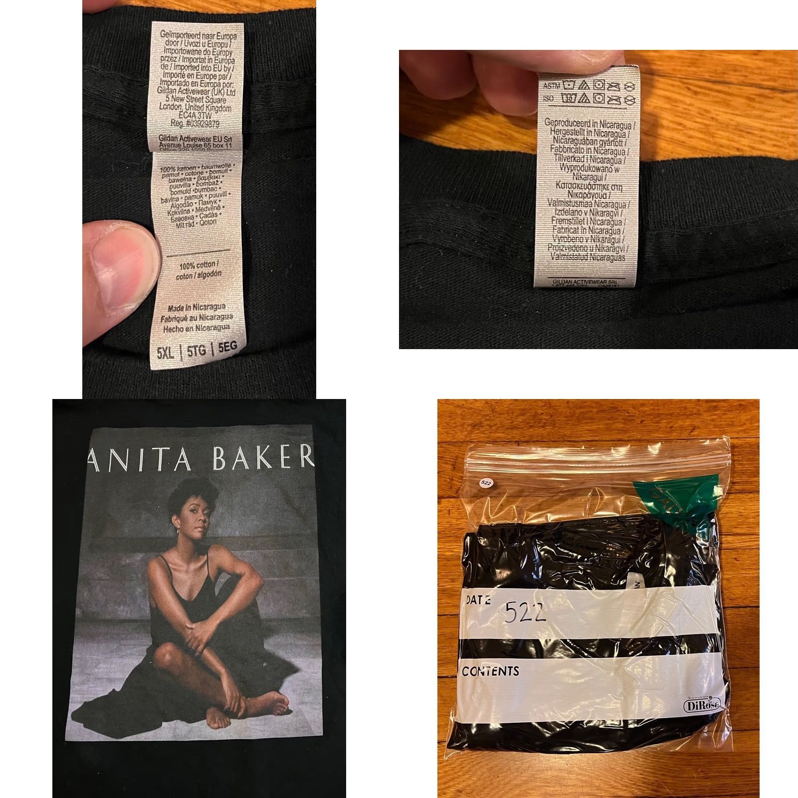 Gildan Anita Baker Caught Up in the Rapture Shirt Men's 5XL Black Graphic Print Logo Jersey Cotton Vintage: No? Size US XXL / EU 58 / 5 - 8 Thumbnail