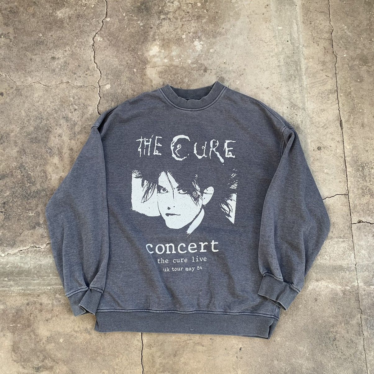 image of Band Tees x Vintage The Cure Vintage Crewneck Sweatshirt in Grey, Men's (Size Medium)