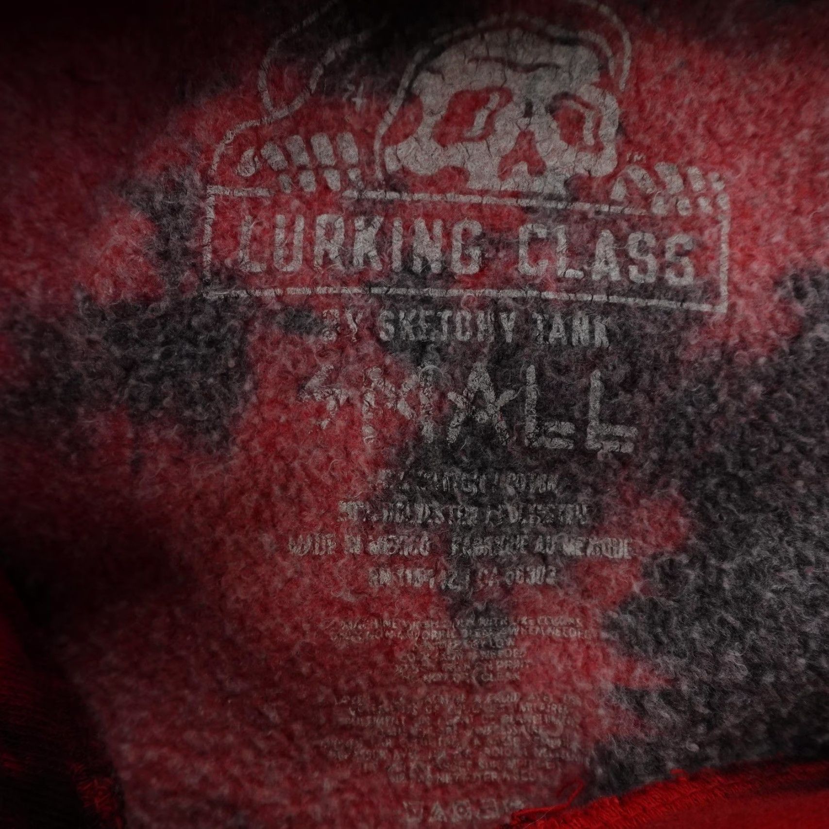 Vintage Lurking Class Sketchy Tank Hoodie Mens Small Red Black Tie Dye Skull Sweatshirt Size US S / EU 44-46 / 1 - 7 Thumbnail