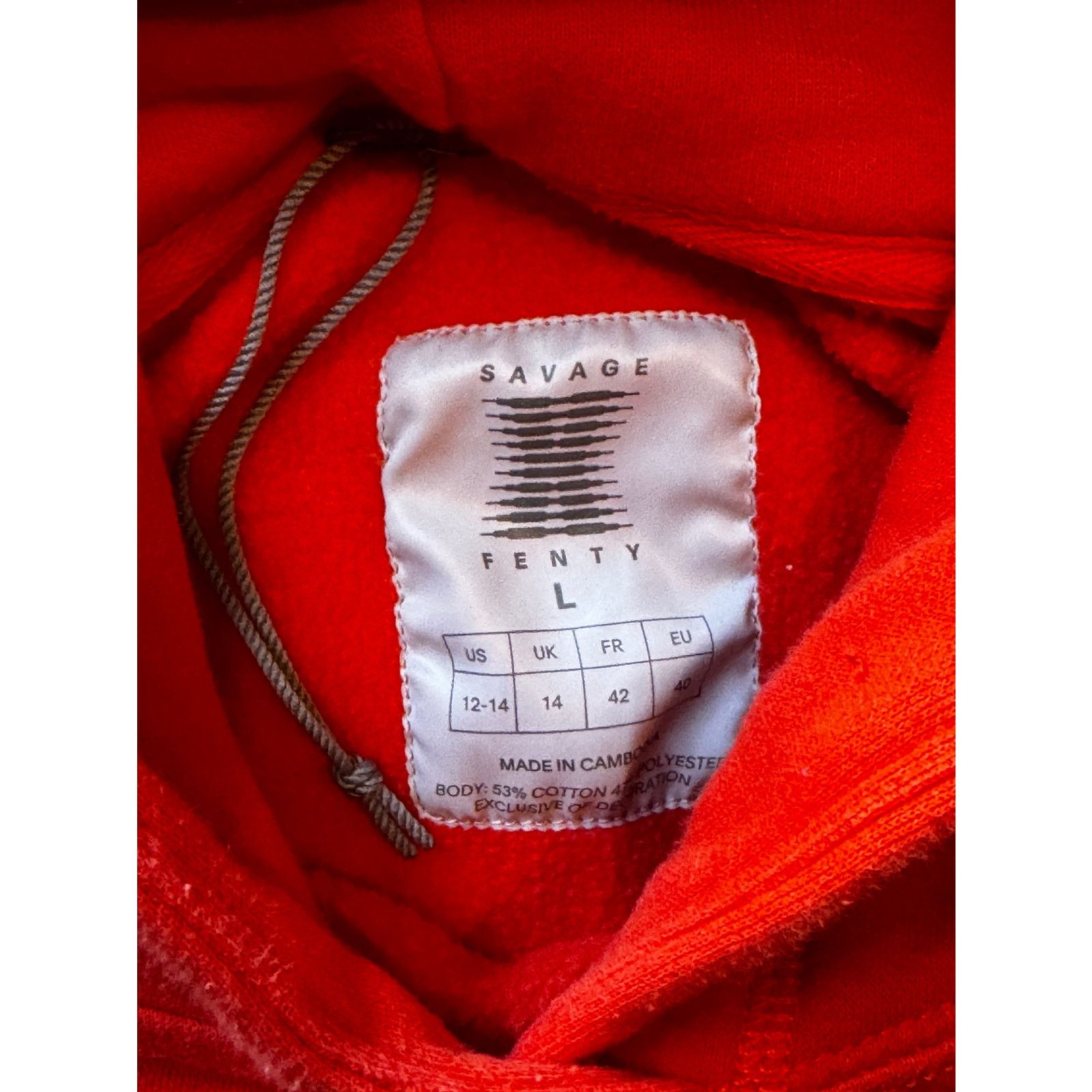 Fenty Fenty X Savage Orange Crop Top Hoodie (L) Size L / US 10 / IT 46 - 4 Thumbnail