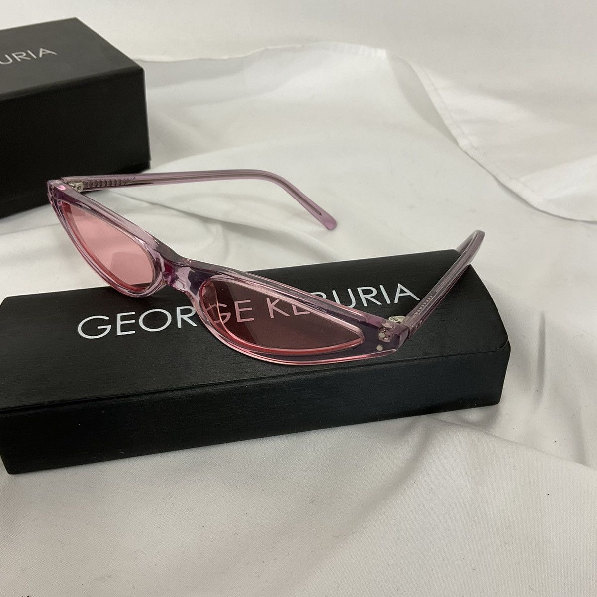 Keburia George Keburia Pink Micro Cat-Eye Sunglasses Size ONE SIZE - 1 Thumbnail