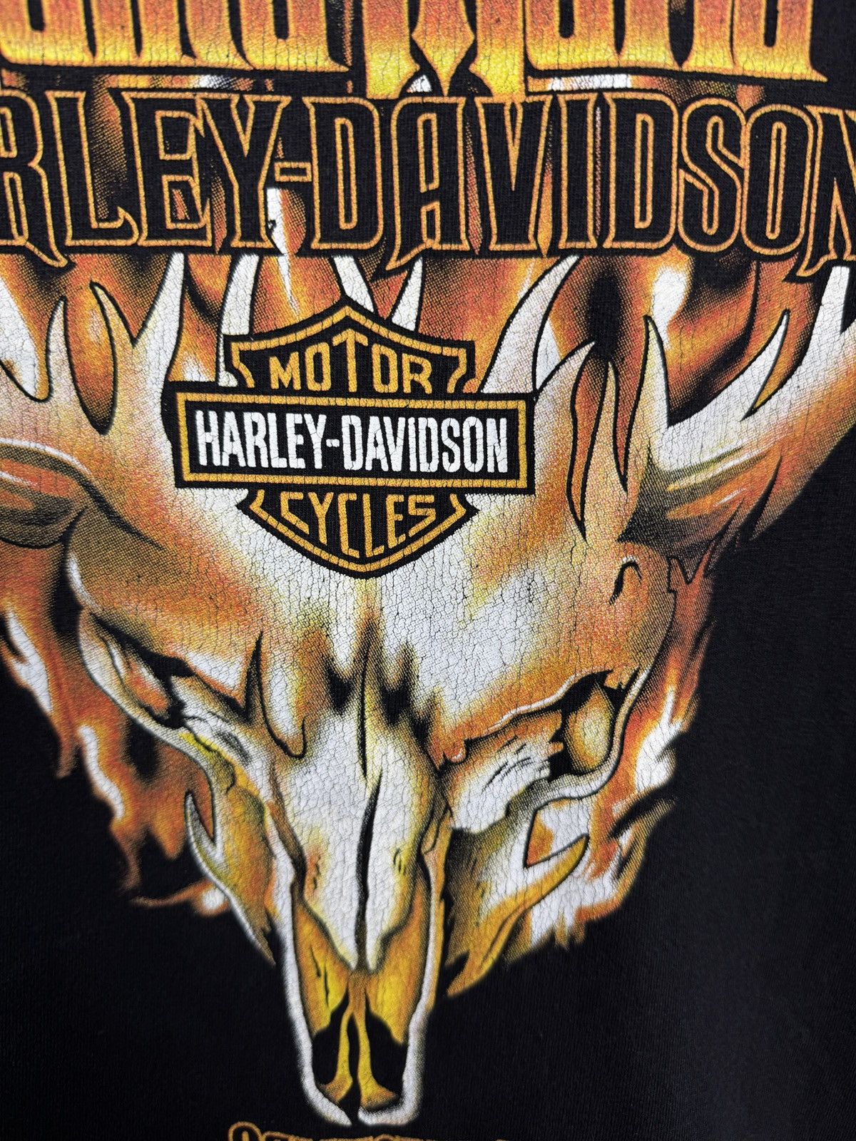 Harley Davidson Vintage Harley-Davidson Santa Maria T-Shirt Flame Skull Sz L Size US L / EU 52-54 / 3 - 7 Thumbnail