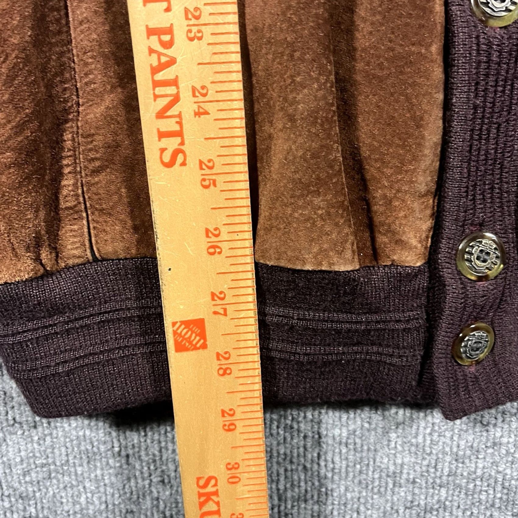 Vintage VINTAGE Pecato Cardigan Mens XL Brown Suede Leather Wool 90s Knit Long Sleeve Button Size US XL / EU 56 / 4 - 3 Thumbnail