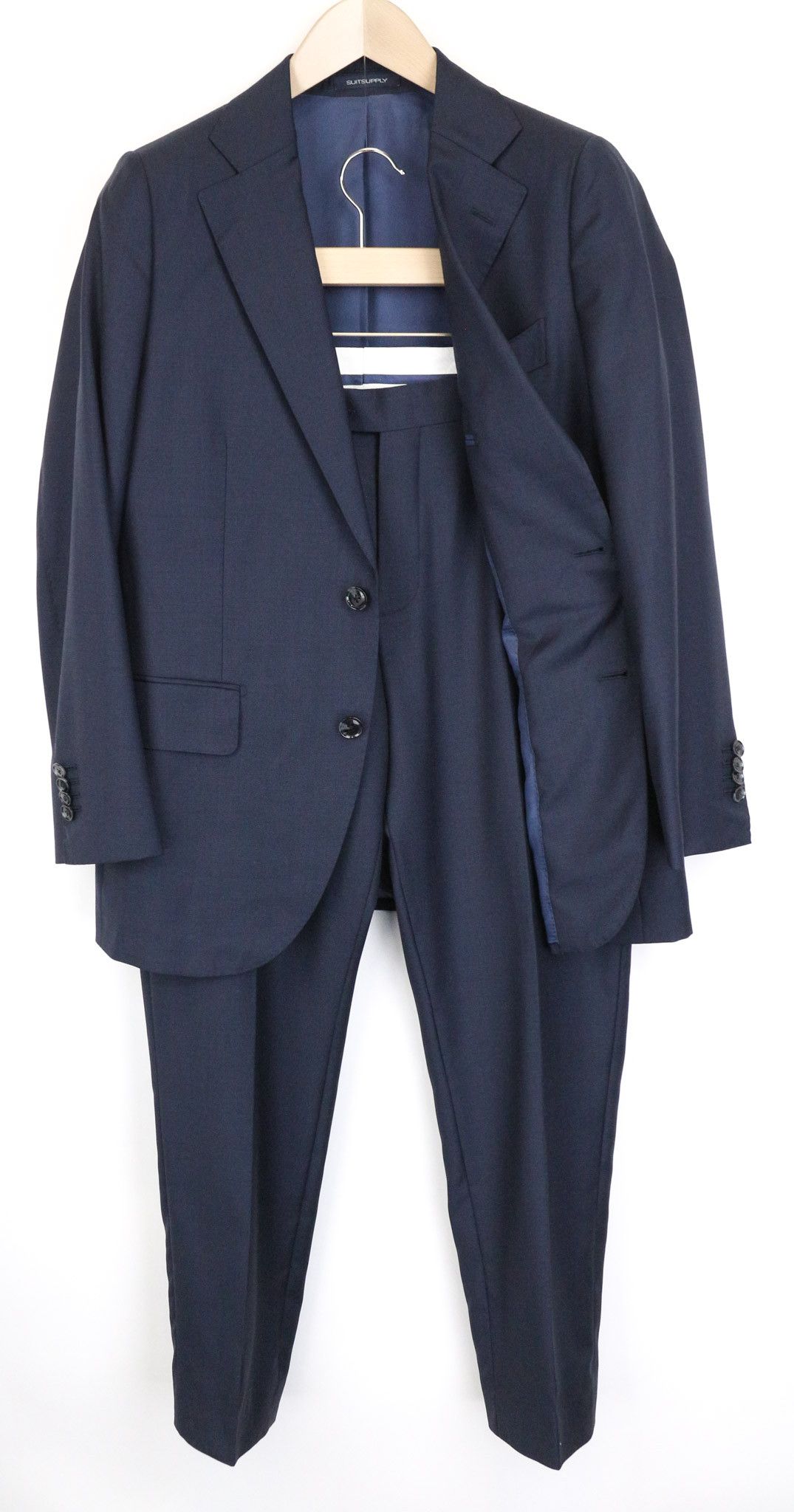 Suitsupply LA SPALLA UK38S Blue Wool 2 Piece Suit 75700 Size 38S - 1 Thumbnail