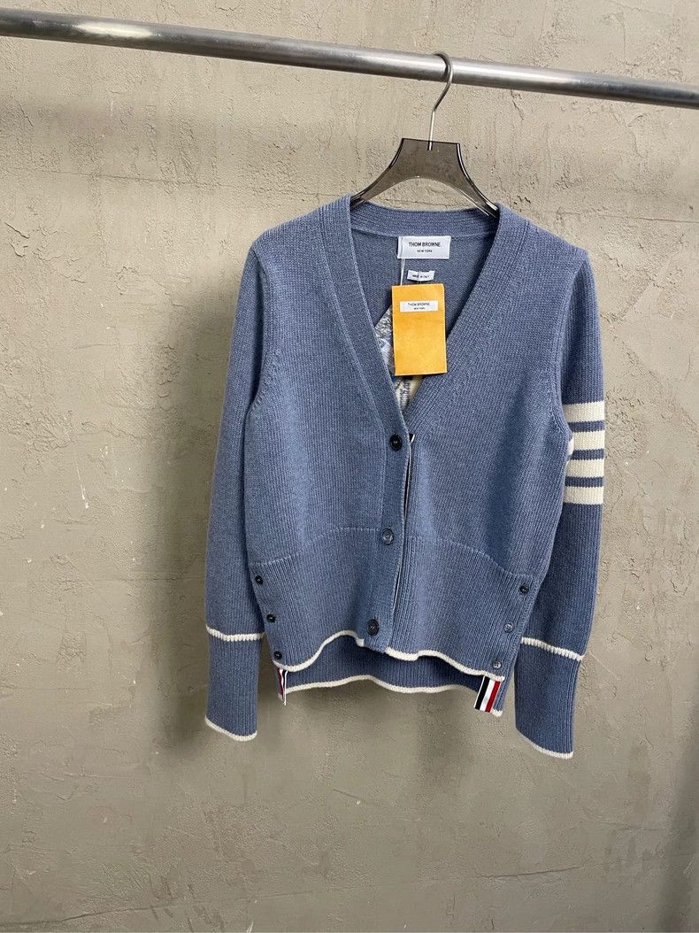 Thom Browne Thom Browne Smog blue sailboat four stripe wool sweater Size XS / US 0-2 / IT 36-38 - 1 Thumbnail