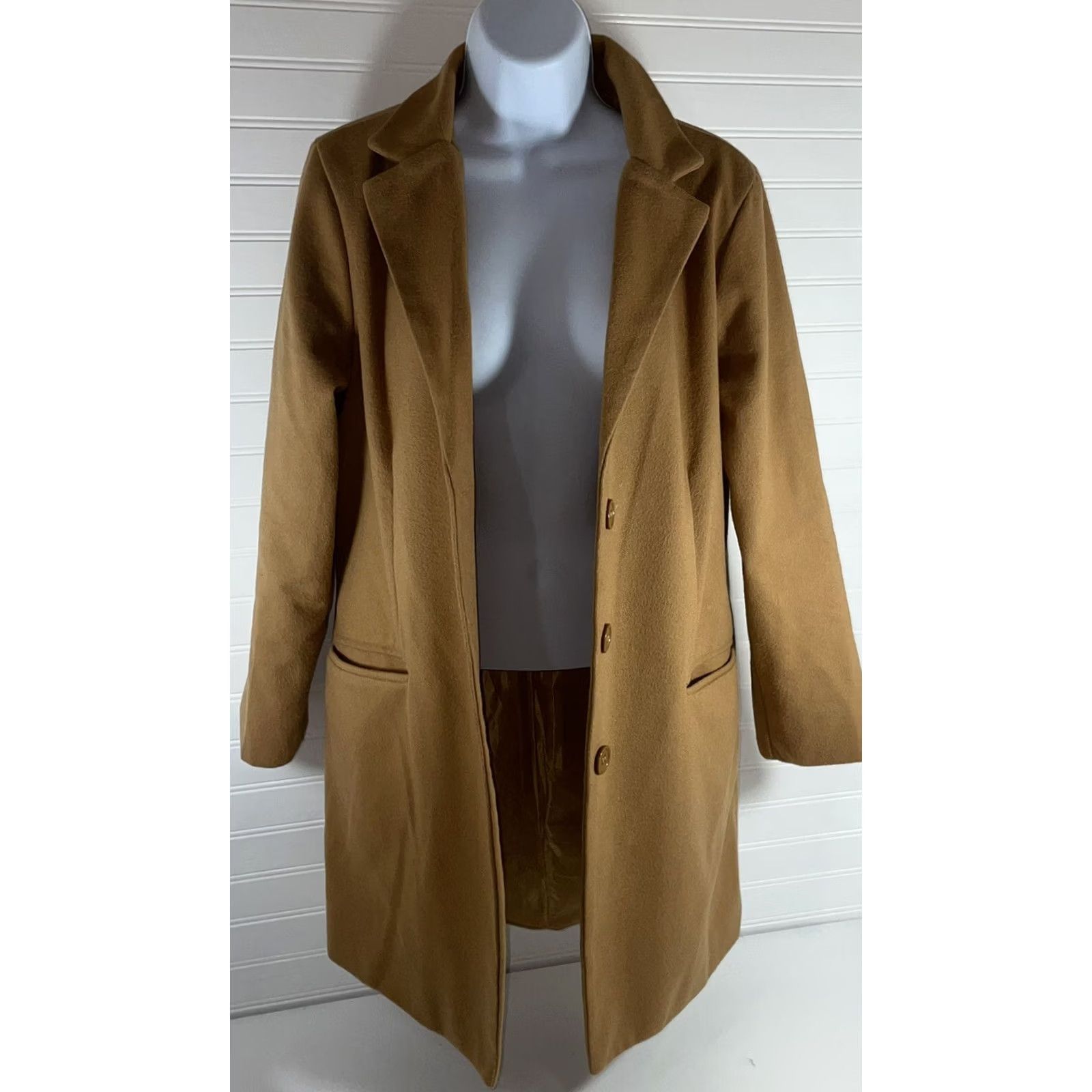 Vintage Women's Medium Caramel Knit Overcoat - Vintage Condition Size M / US 6-8 / IT 42-44 - 2 Thumbnail
