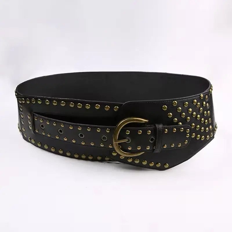 Japanese Brand Y2K Rivet Faux Leather Punk Style Crop Belts Size ONE SIZE - 2 Thumbnail