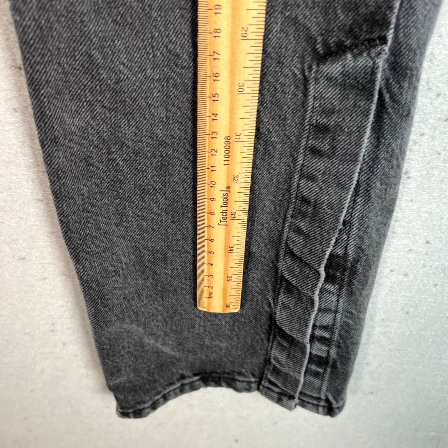 Topshop Topshop Womens Size 26 x 30 Black Denim Straight-Leg Jeans w/ Ankle Slit Size 26" / US 2 / IT 38 - 6 Thumbnail