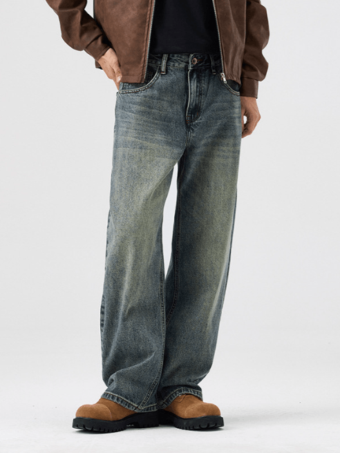 Japanese Brand Men's vintage loose washed distressed jeans Size US 34 / EU 50 - 4 Thumbnail