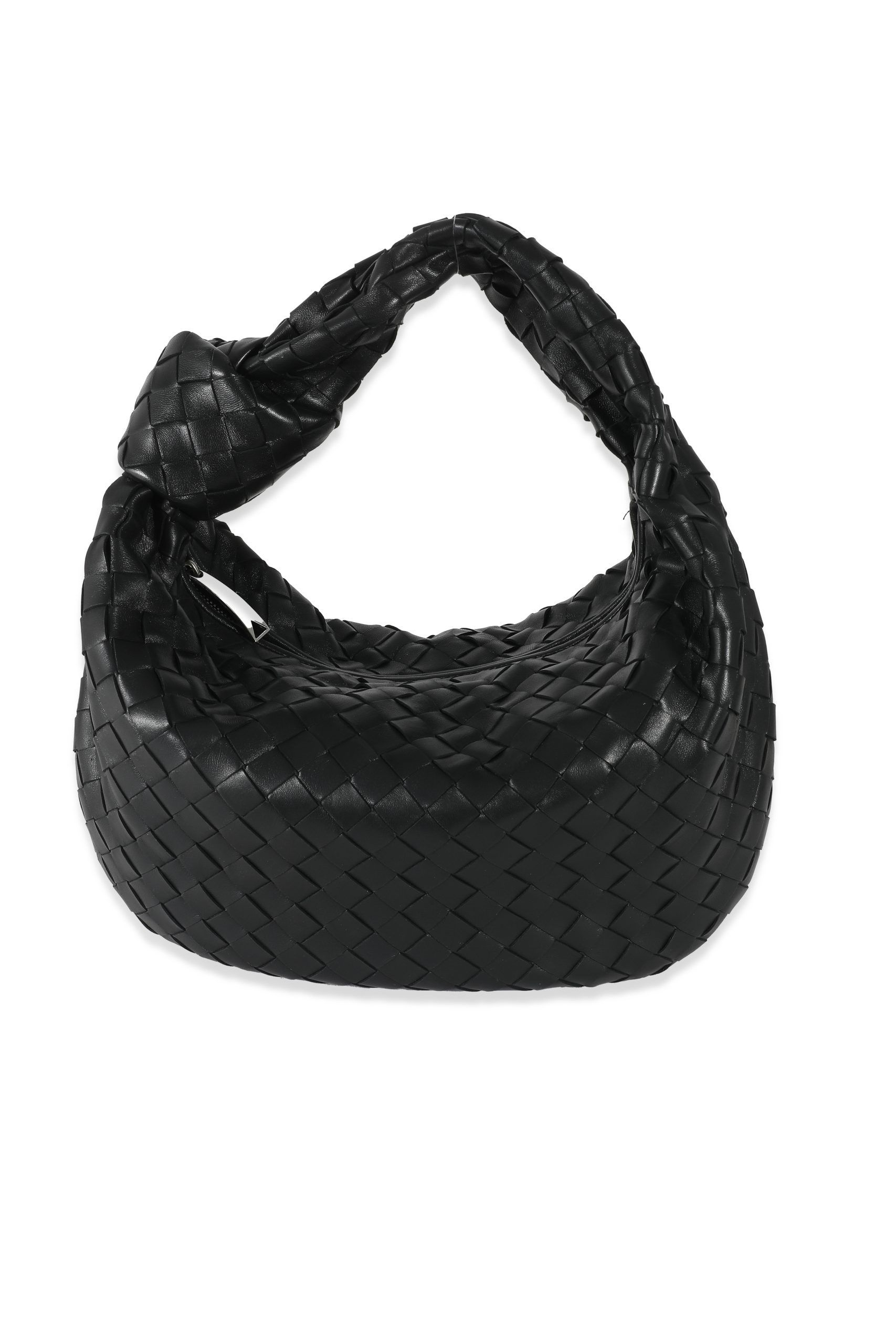 image of Bottega Veneta Black Intrecciato Lambskin Teen Jodie, Women's