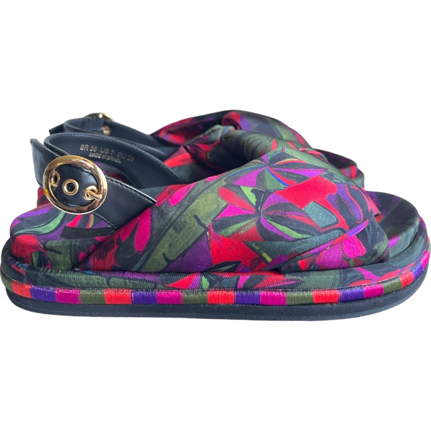 Farm Rio FARM Rio Puff Peep-Toe Slingback Sandals, US7 Size US 7 / IT 37 - 4 Thumbnail