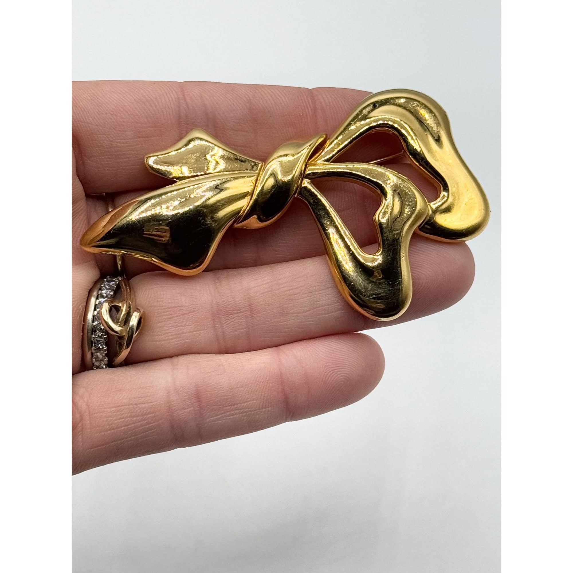 Monet Vintage Monet Gold Tone Bow Brooch Pin Size ONE SIZE - 2 Thumbnail