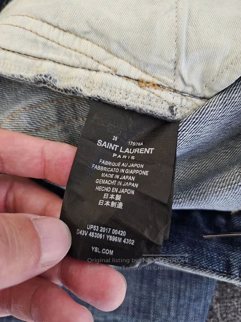 Saint Laurent Paris Saint Laurent D02 Distressed Denim Jeans. Size US 28 / EU 44 - 6 Thumbnail