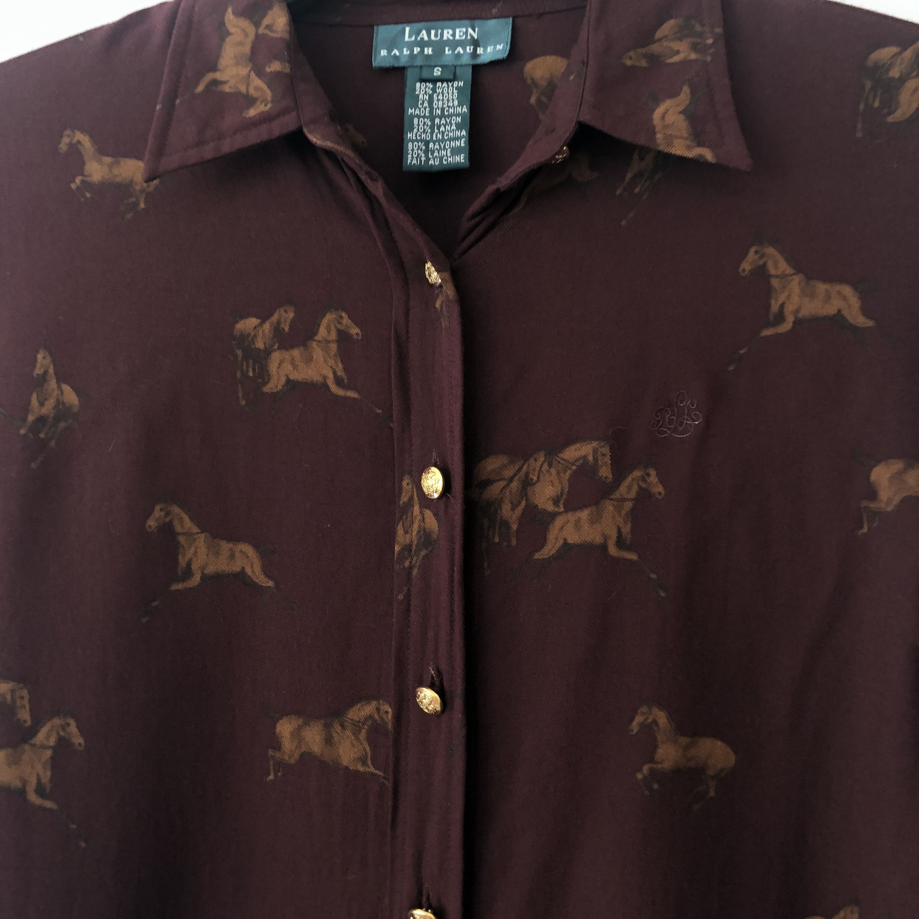 Lauren Ralph Lauren Lauren Ralph Lauren Women's Shirt Horse Print Rayon/Wool Size S / US 4 / IT 40 - 3 Thumbnail