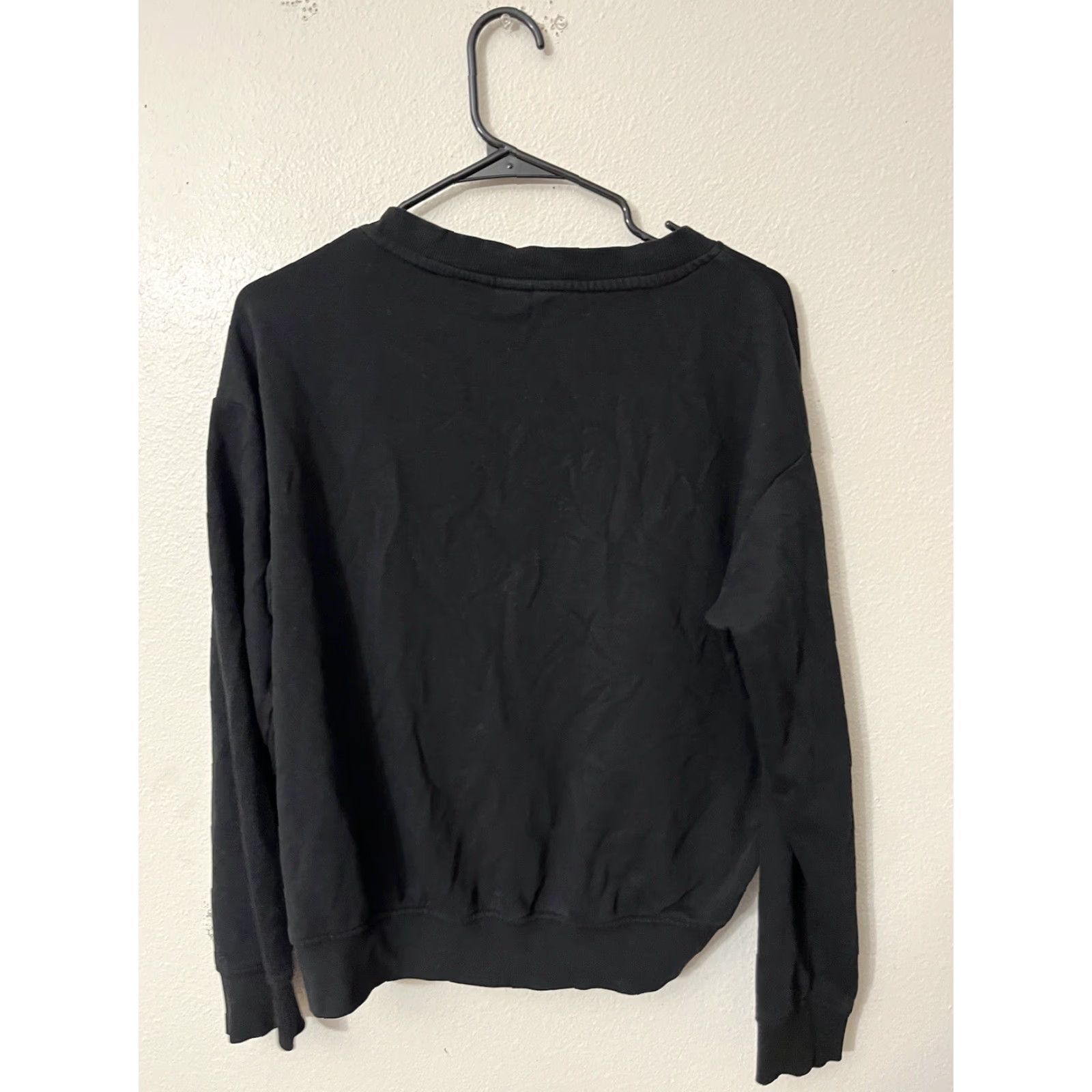 H&M VINTAGE H&M Black Crew Neck Sweatshirt Women’s XS Pullover Activewear Cozy Cotton Blend Size XS / US 0-2 / IT 36-38 - 2 Thumbnail