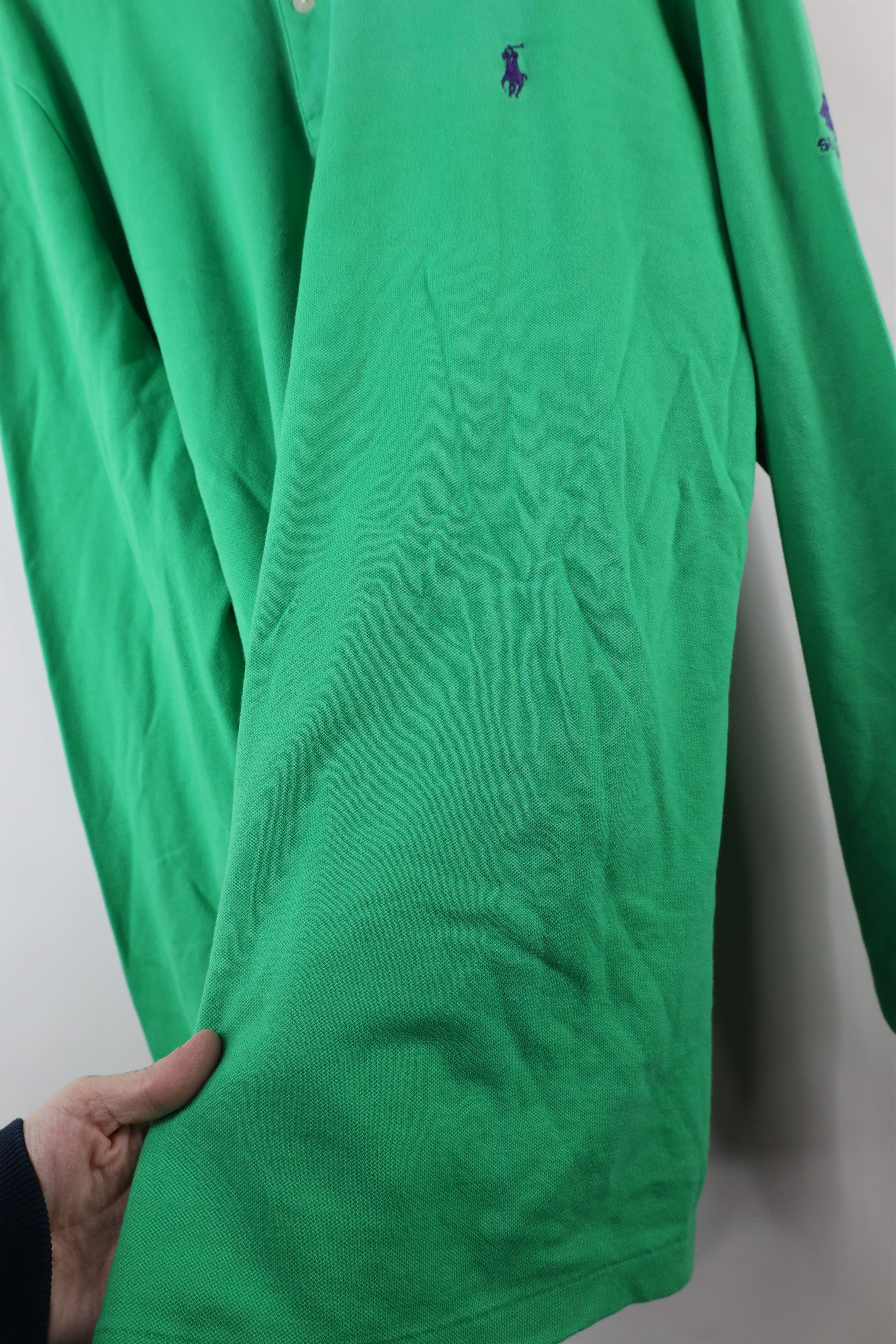 Ralph Lauren × Vintage Polo Golf Ralph Lauren Cotton Long Sleeve Polo Shirt Green Size US XL / EU 56 / 4 - 7 Thumbnail