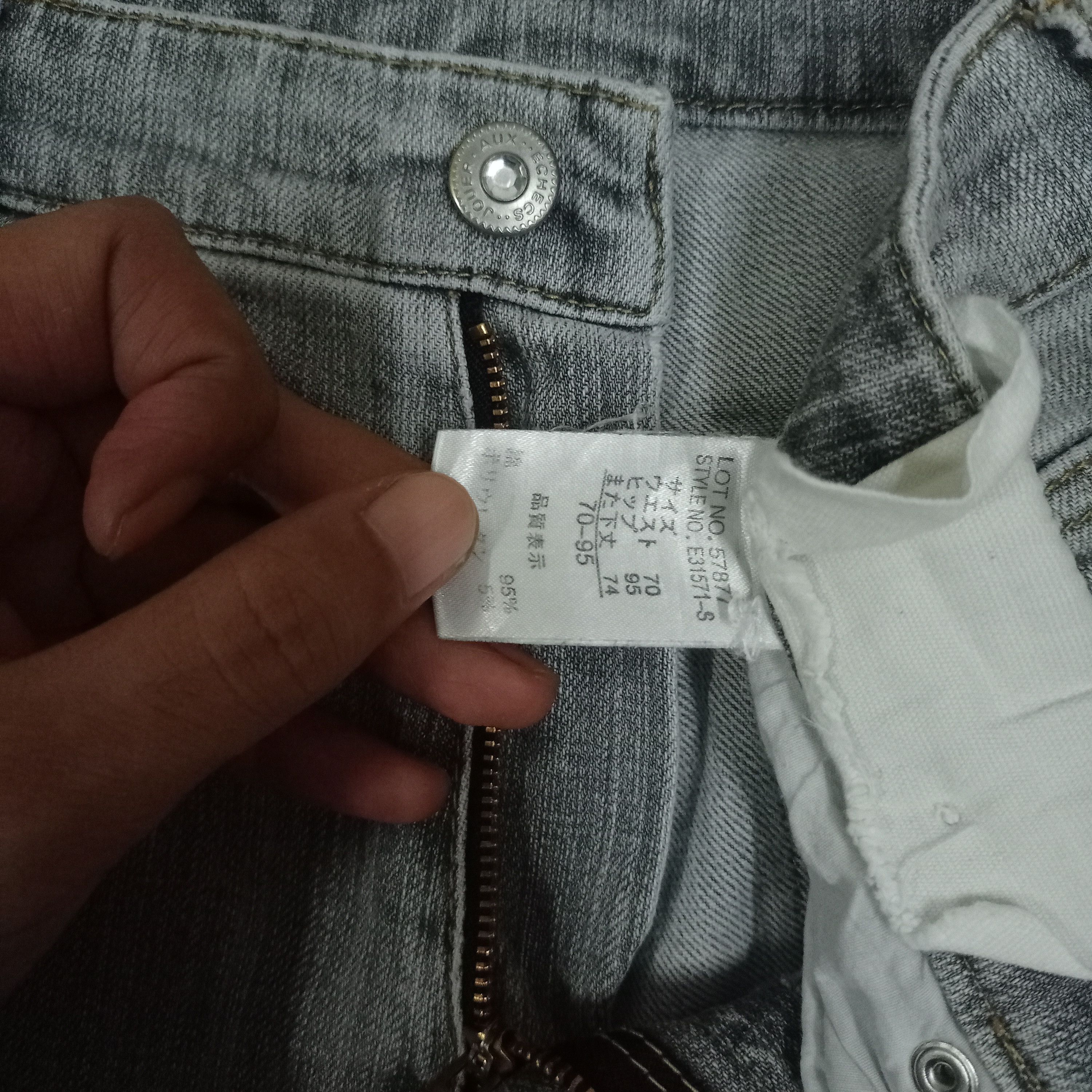 Japanese Brand Vintage Japanese Brand Grey Distressed Stud Loose Jeans Size US 29 - 3 Thumbnail