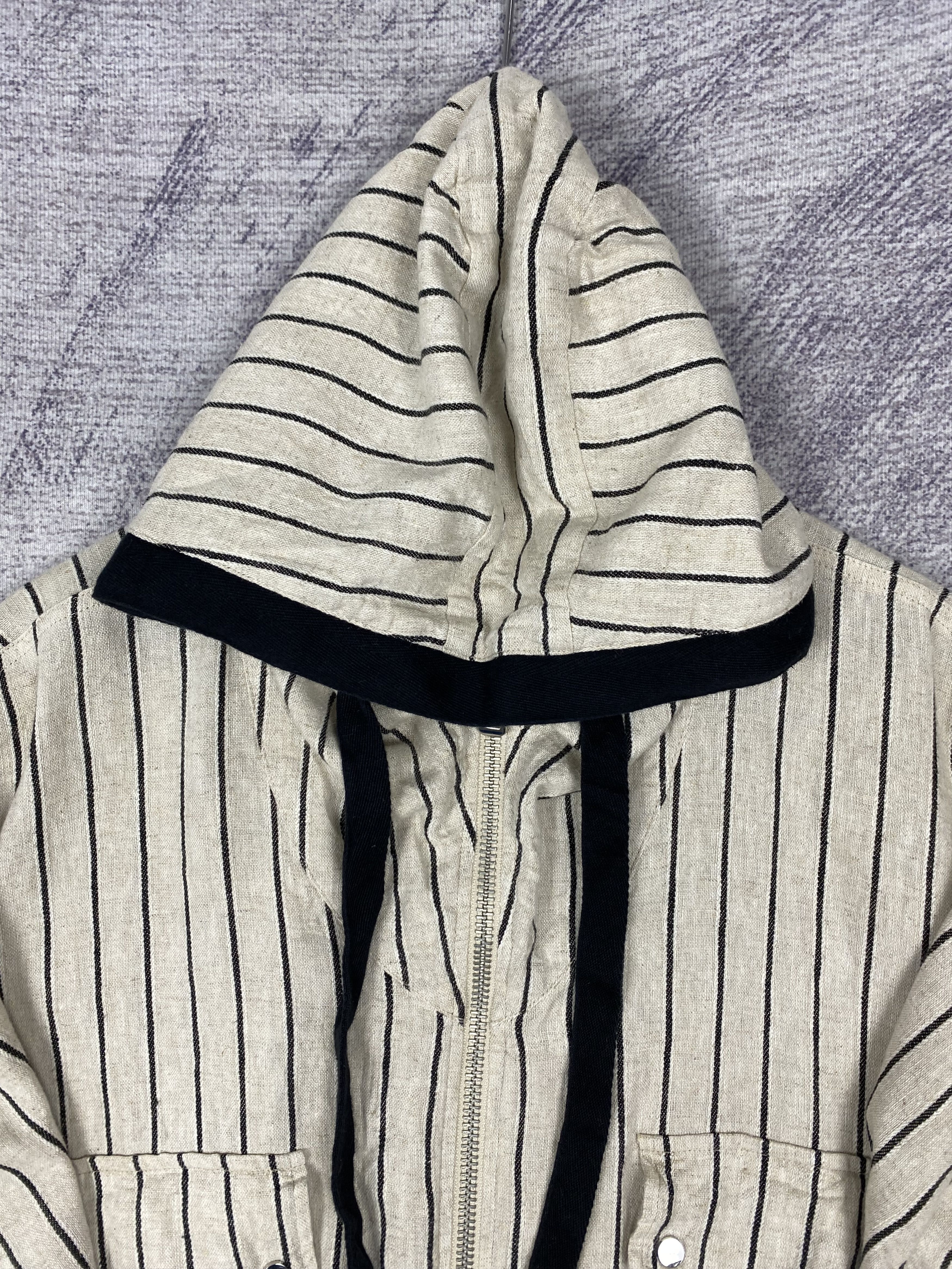 Vintage Vintage Zara Hoodie Striped Zip Up Light Jacket Size S / US 4 / IT 40 - 2 Thumbnail