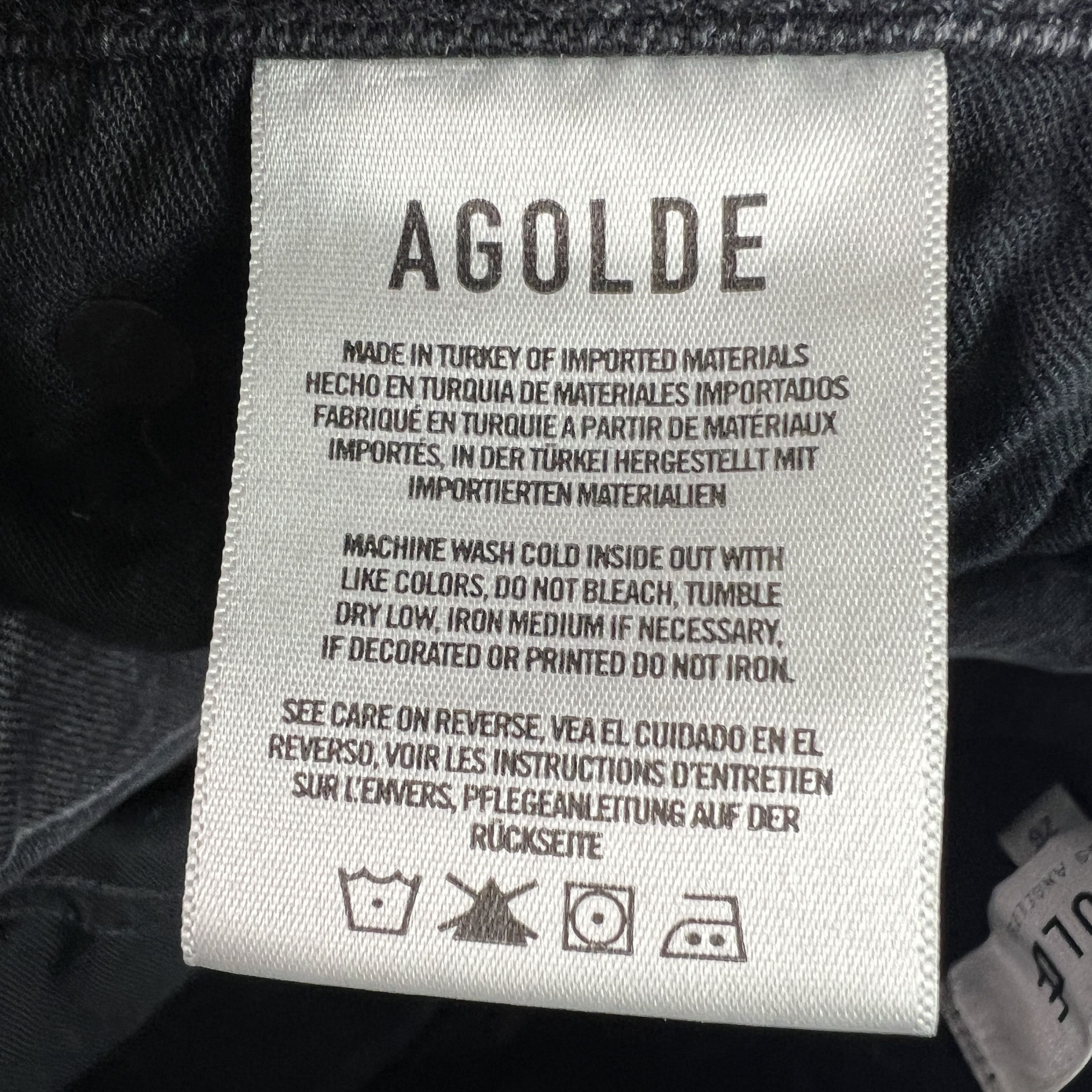 Agolde AGOLDE Jeans Riley Crop Mid Rise Straight Black Faded Denim Size 26" / US 2 / IT 38 - 9 Thumbnail