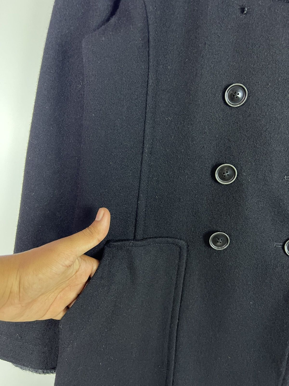 Frapbois 🔥 FRAPBOIS ISSEY MIYAKE WOOL DOUBLE BREASTED OVER COAT Size S / US 4 / IT 40 - 6 Thumbnail
