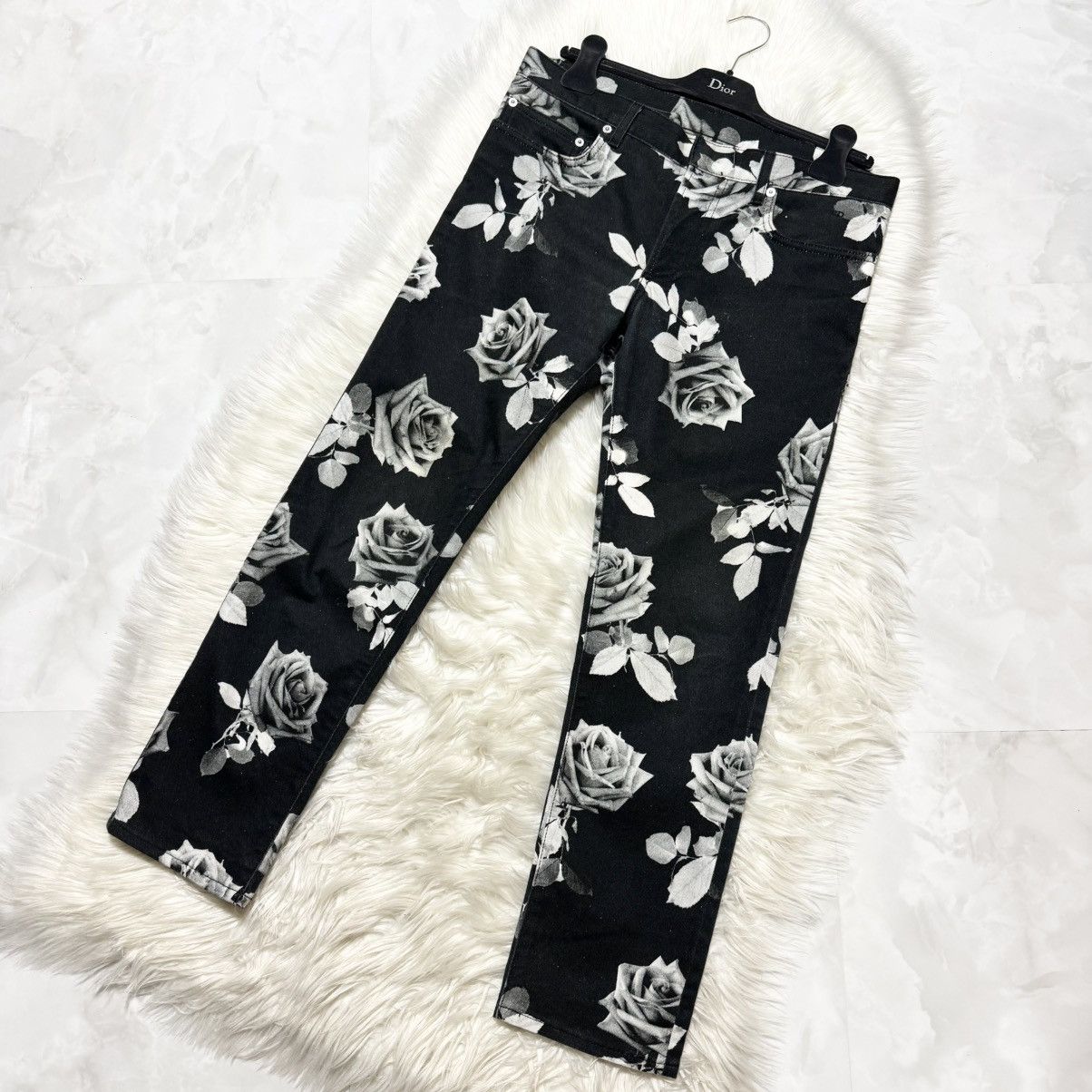 Dior Excellent Condition Dior Homme Rose Design Denim Jeans Size US 31 - 6 Thumbnail