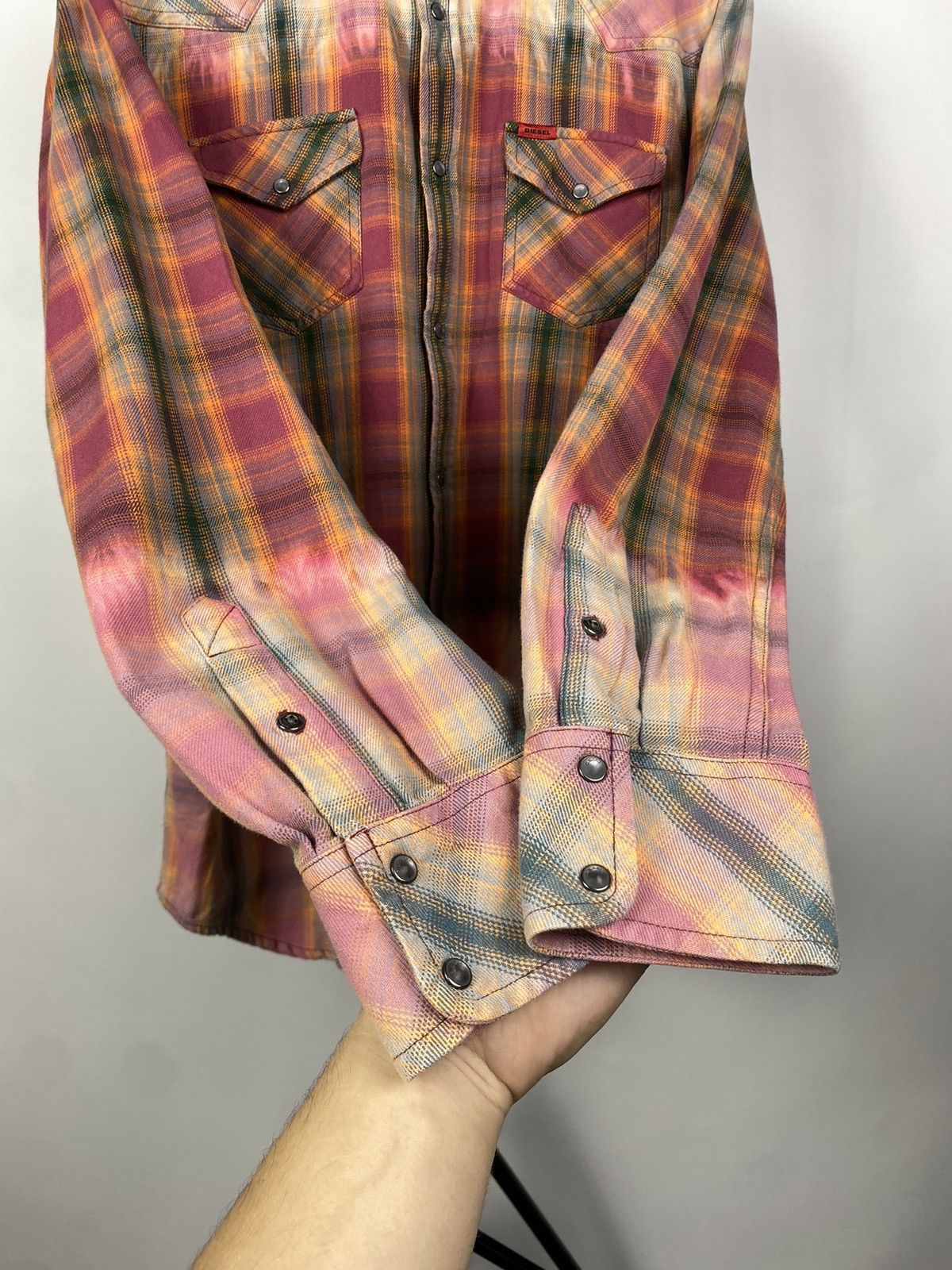 Diesel × Flannel × Vintage 🇺🇸 Vintage 90s Rare DIESEL Flannel Button Up Shirt Rare Retro Size US L / EU 52-54 / 3 - 7 Thumbnail
