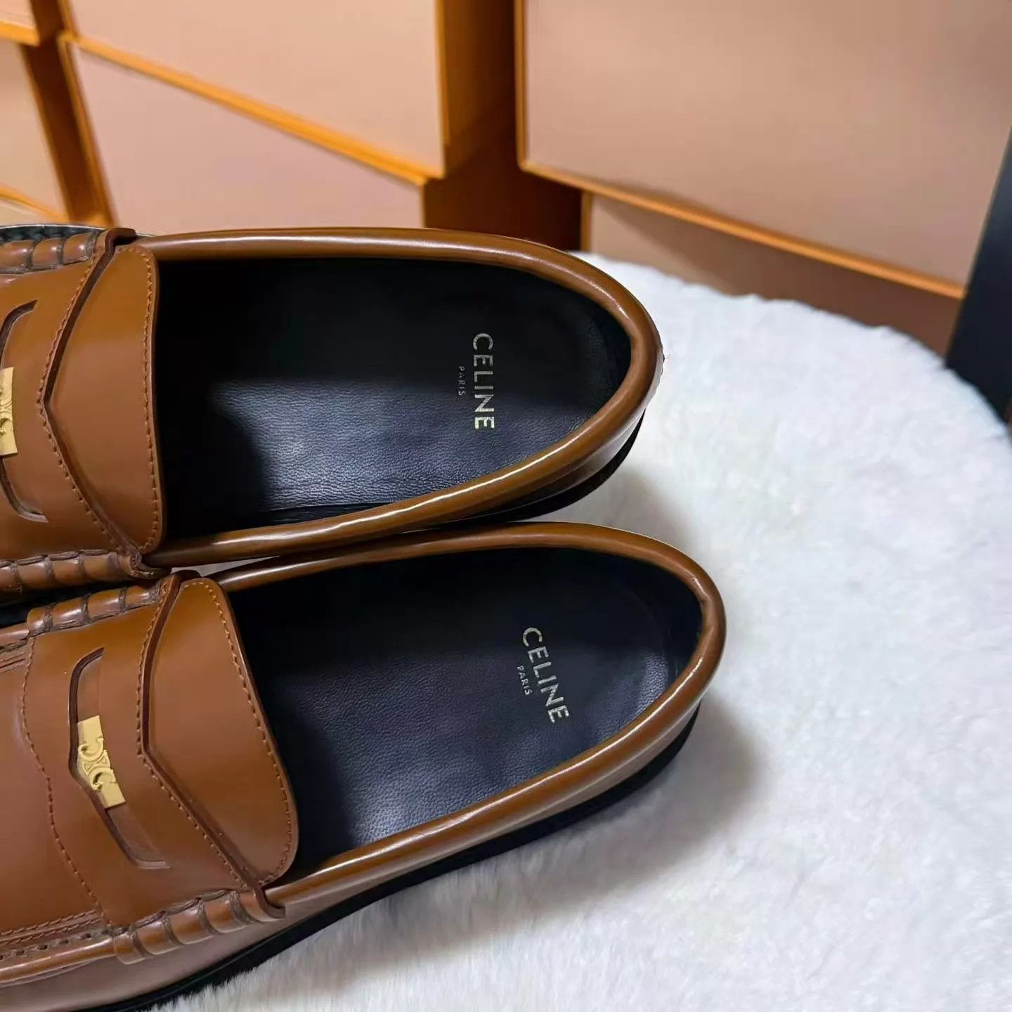 Celine Celine Triomphe Thick Loafers Brown/Caramel 37 LN Size US 6.5 / IT 36.5 - 7 Thumbnail
