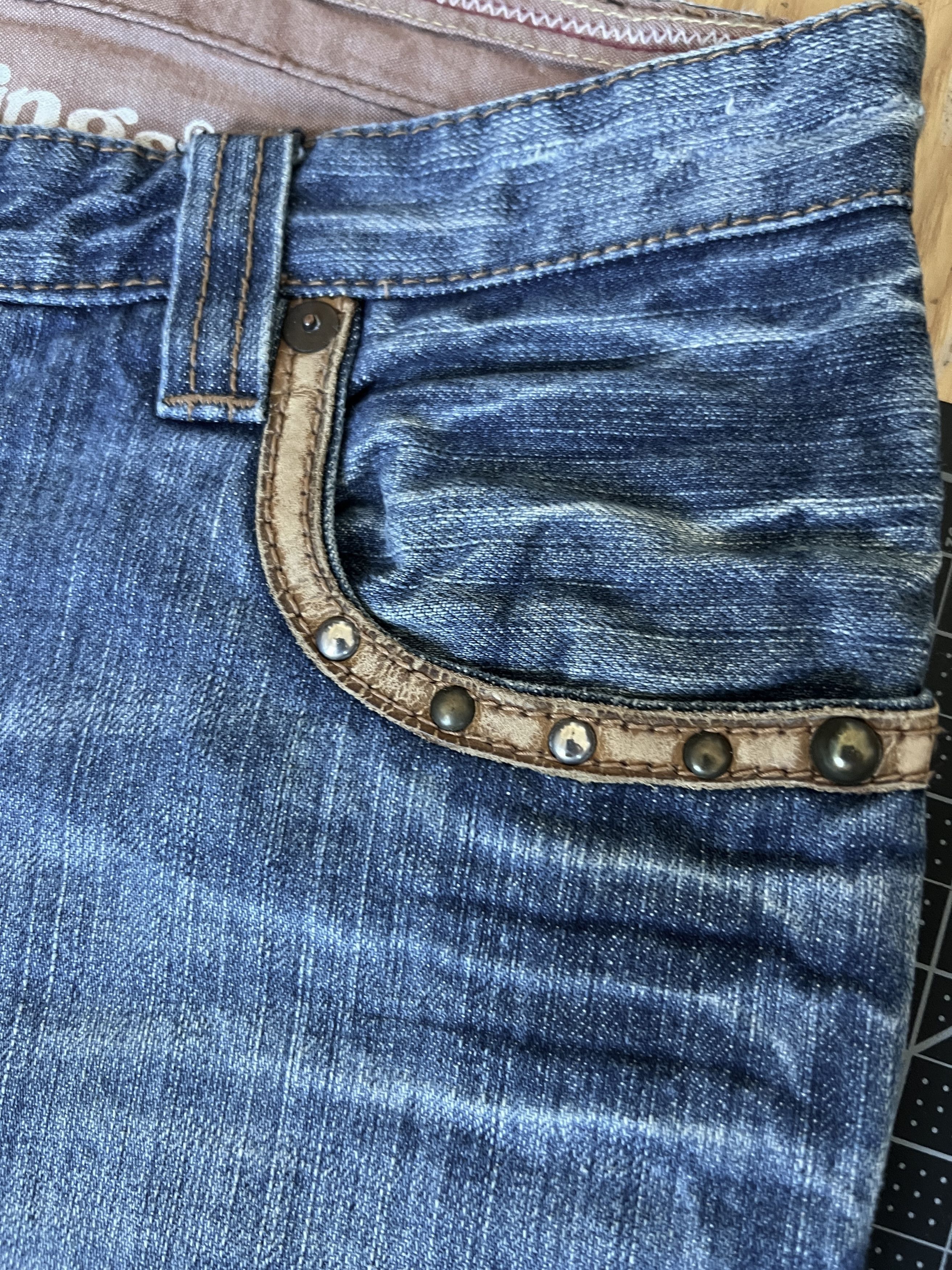 Red Wing VTG 90s Red Wings Slim Flare Jeans with leather + studs Size US 30 / EU 46 - 2 Thumbnail