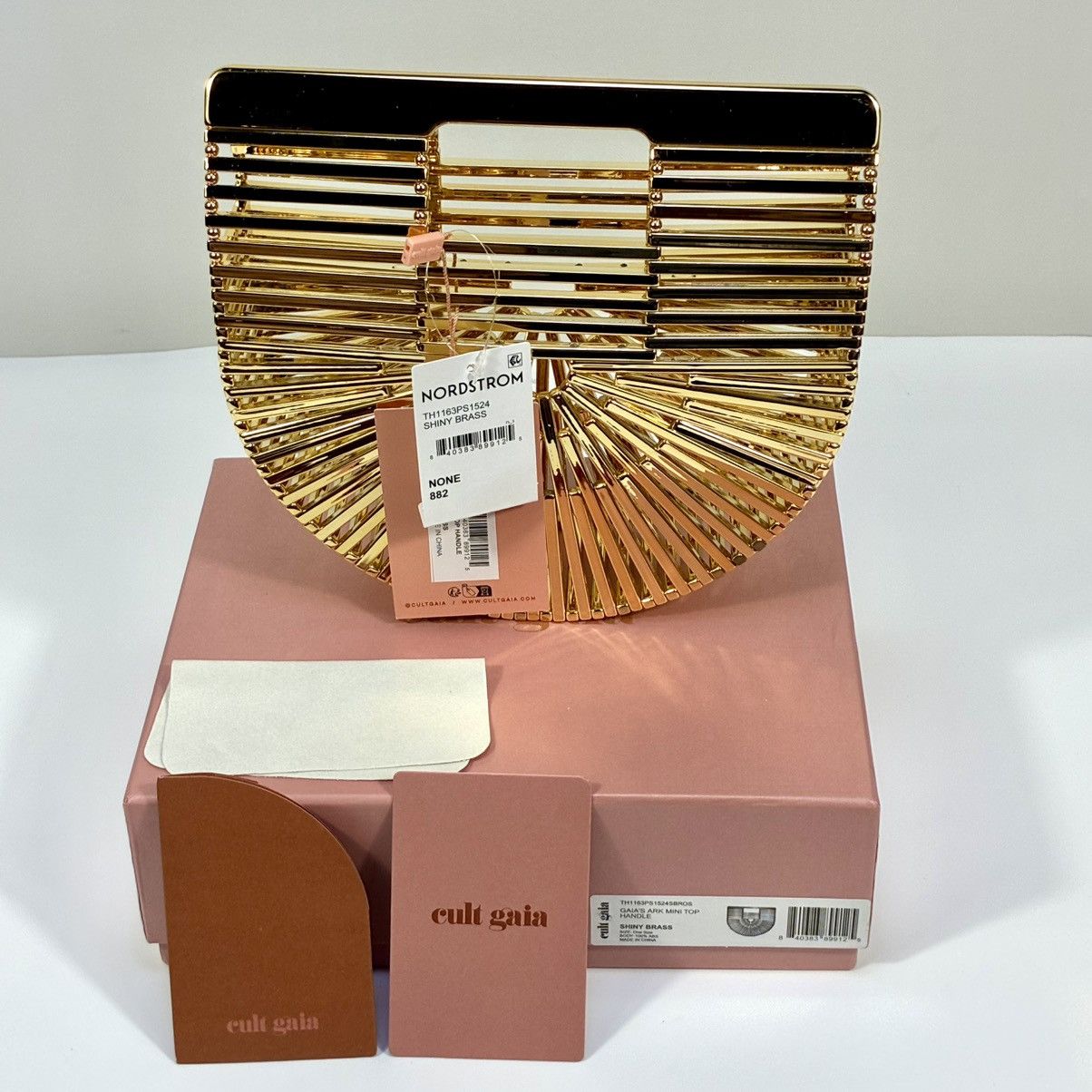 Cult Gaia Cult Gaia Mini Ark Top Handle Handbag Shiny Brass Gold NEW Size ONE SIZE - 3 Thumbnail