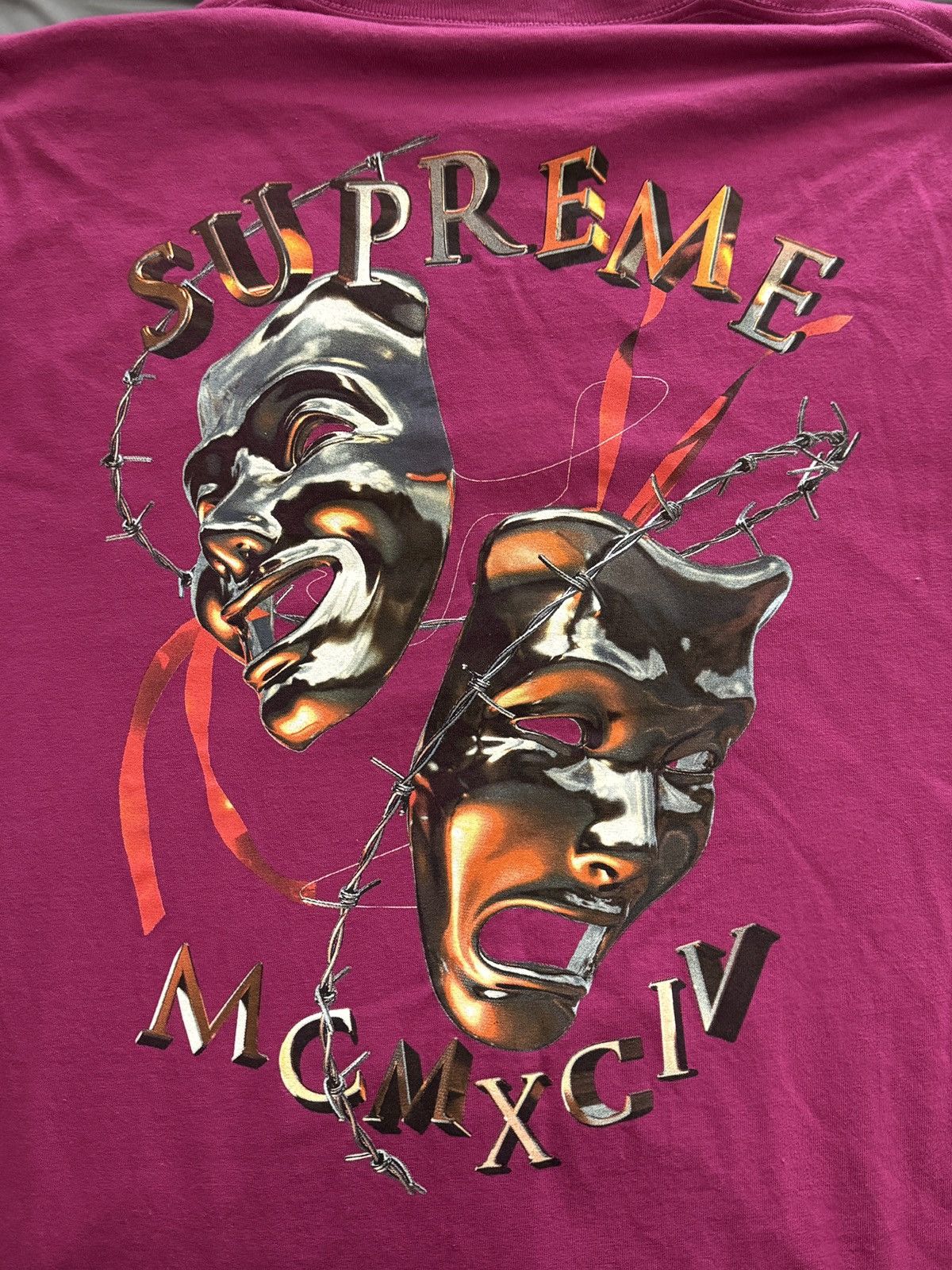 Supreme Supreme T-Shirt Laugh Now Magenta Size US M / EU 48-50 / 2 - 2 Thumbnail