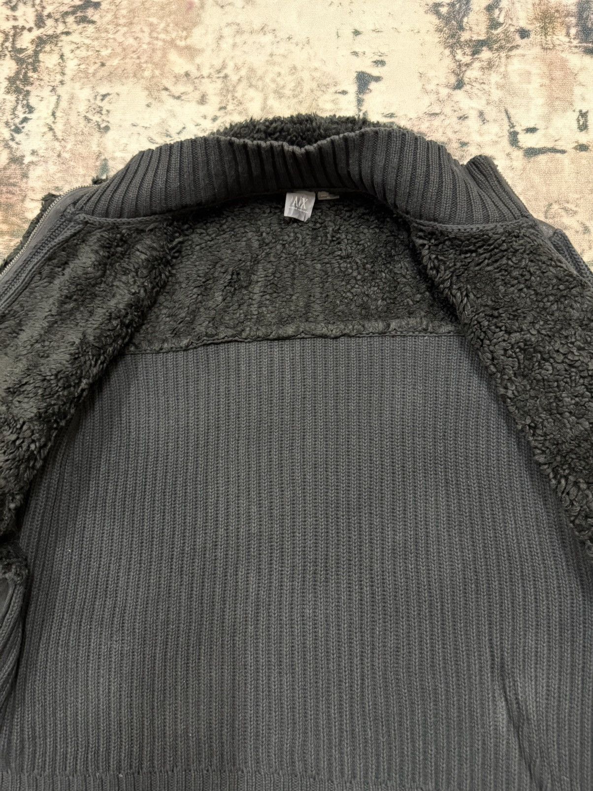 Armani Exchange Armani Exchange Black faux fur knit Jacket Size US L / EU 52-54 / 3 - 7 Thumbnail
