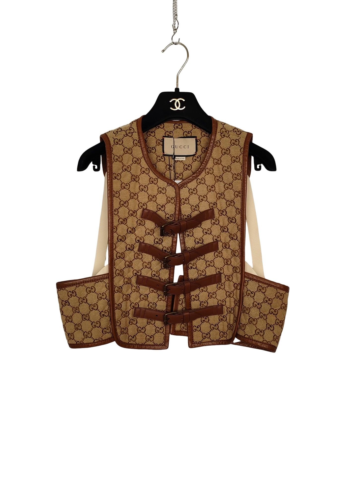 Gucci Gucci GG Supreme Leather Strap Vest Size M Size US M / EU 48-50 / 2 - 1 Thumbnail