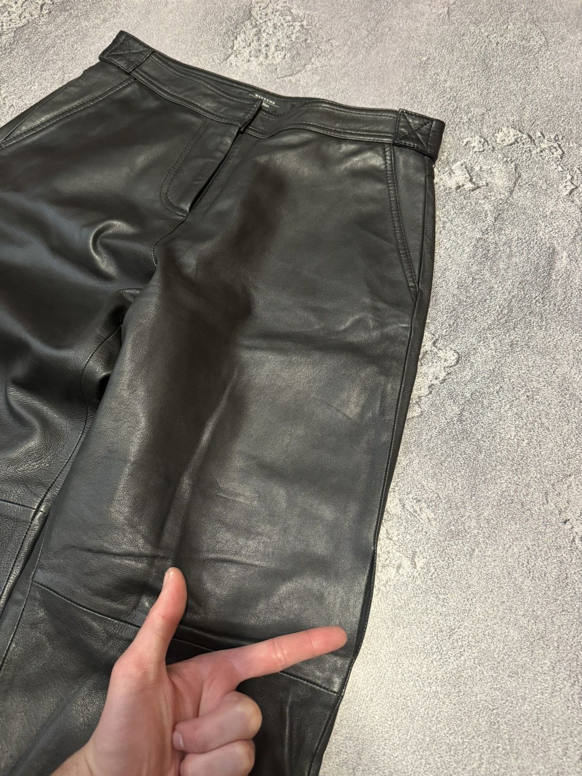 Designer × Max Mara × Weekend Max Mara Weekend Max Mara USA6/FB38/GB8 leather pant trouser chino Size 28" / US 6 / IT 42 - 18 Thumbnail