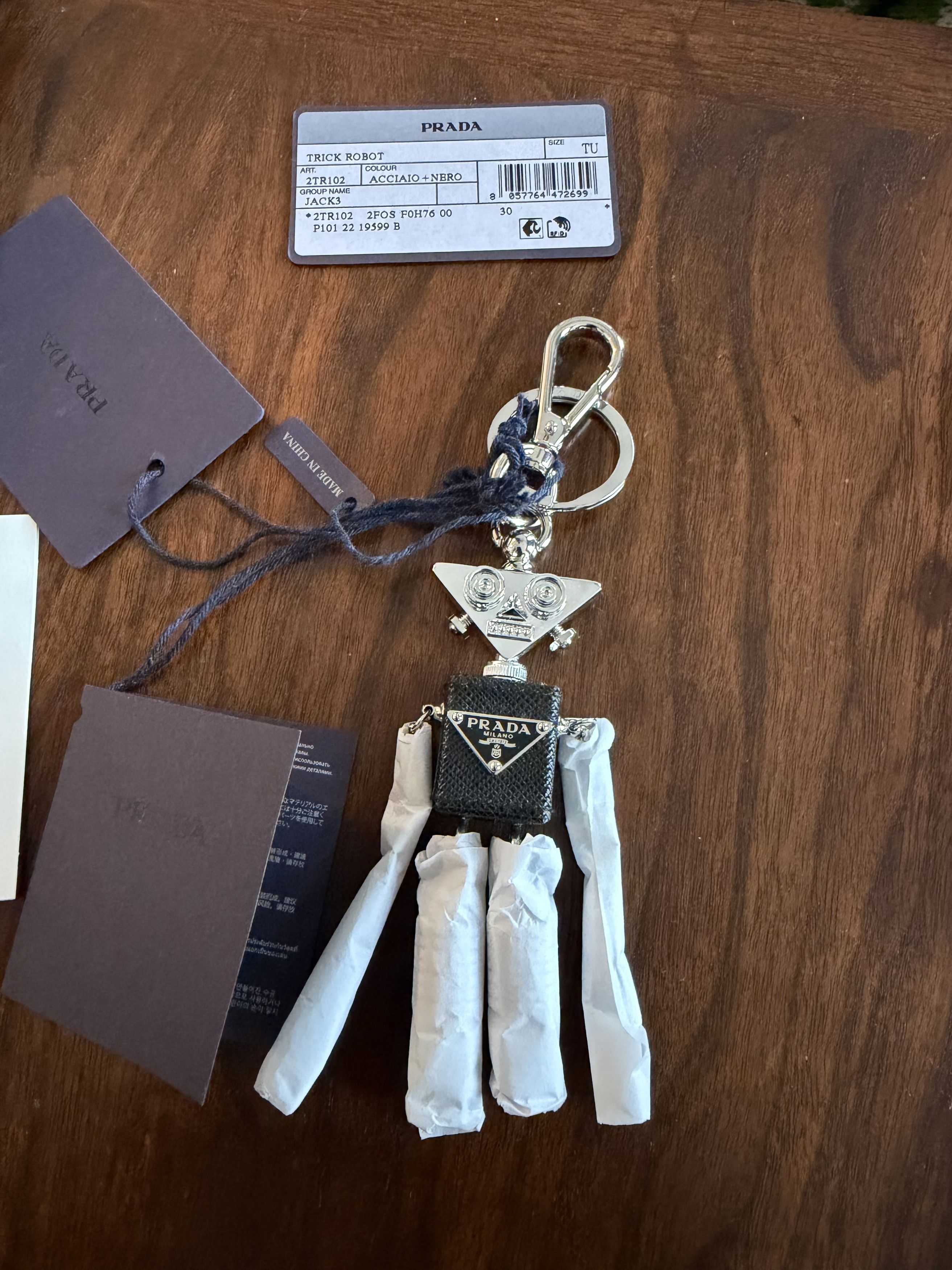 Prada Prada Robot Saffiano Leather Keychain Charm MSRP $725 Size ONE SIZE - 1 Thumbnail