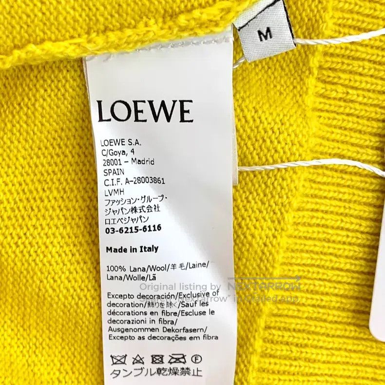 Loewe Loewe Yellow logo embroidered wool V-neck single-breasted Size M / US 6-8 / IT 42-44 - 6 Thumbnail