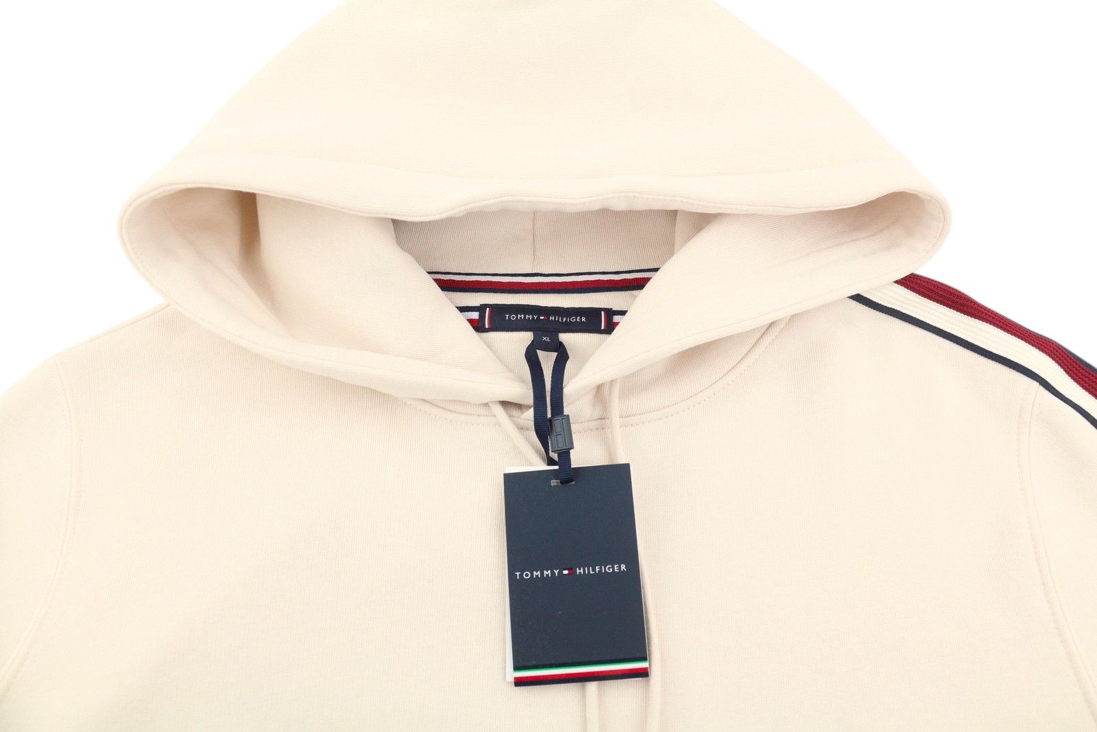 Tommy Hilfiger NEW GLOBAL STRIPE XL Feather White Hoodie 87400 Size US XL / EU 56 / 4 - 4 Thumbnail