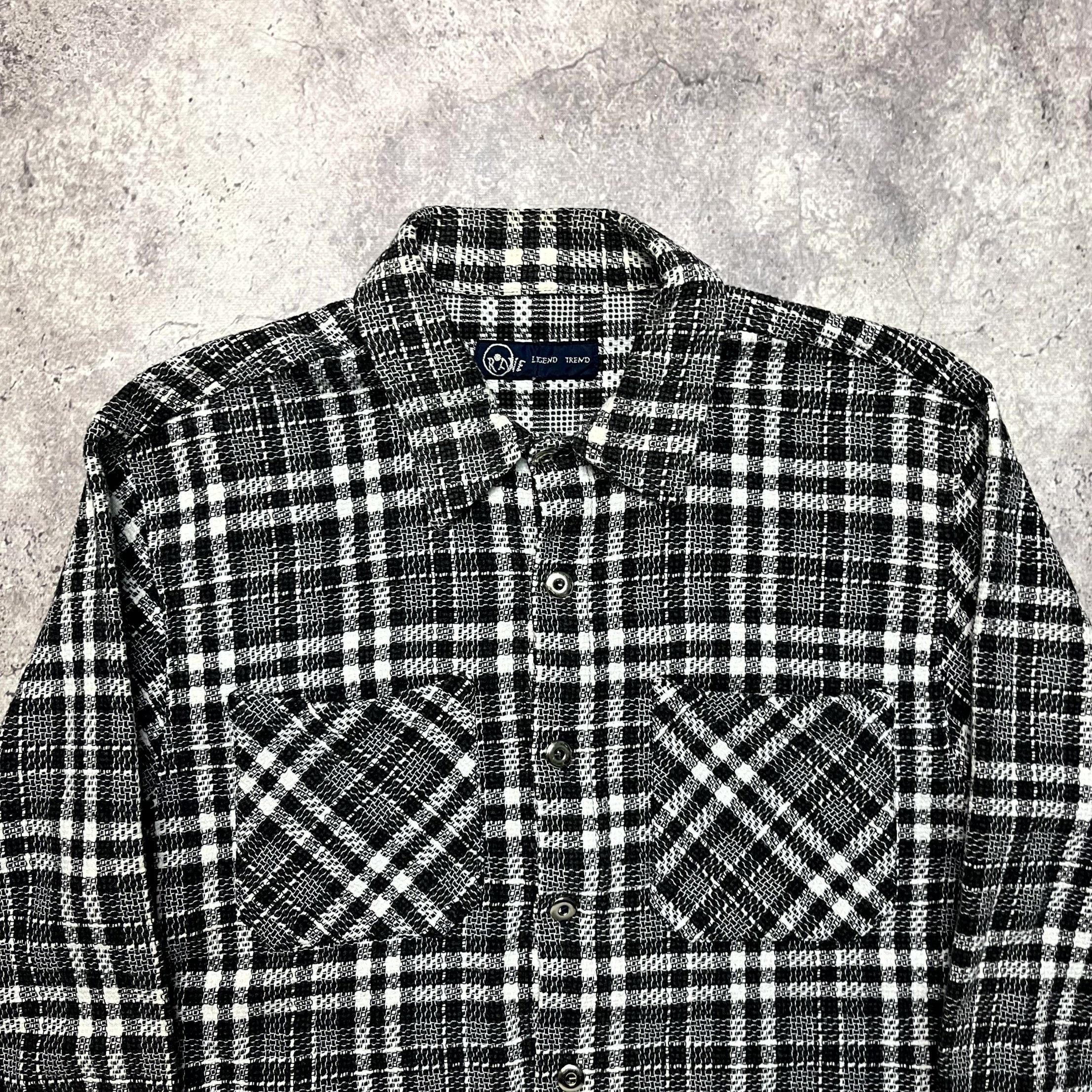 Vintage Vintage Italian Wool Check Overshirt Black White Size M Size US M / EU 48-50 / 2 - 3 Thumbnail