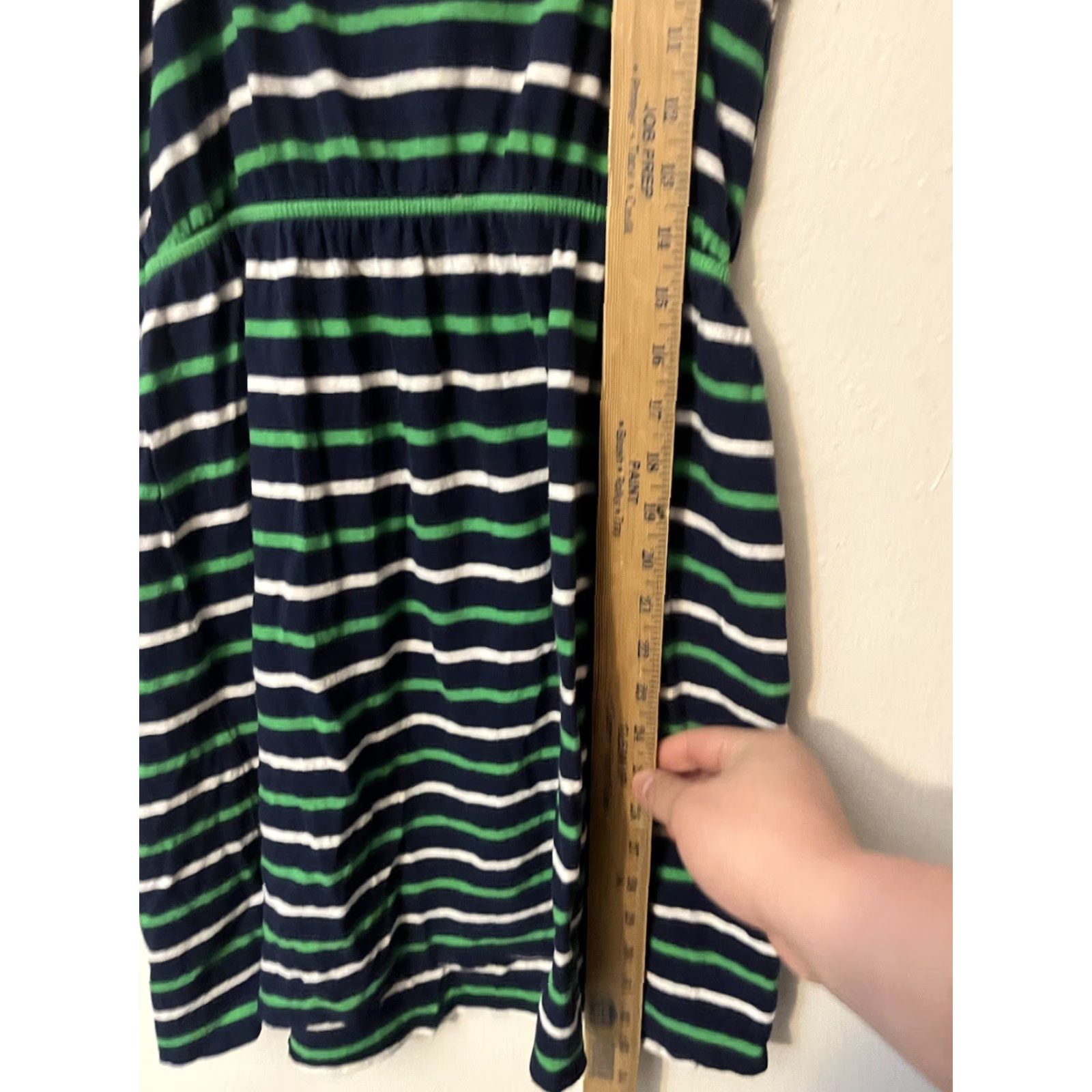 J.Crew J.CREW Women's M CamiDress Linen Blend Spaghetti Strap Blue Green White Stripes Casual T-Shirt Dress Womens Size M Size M / US 6-8 / IT 42-44 - 5 Thumbnail